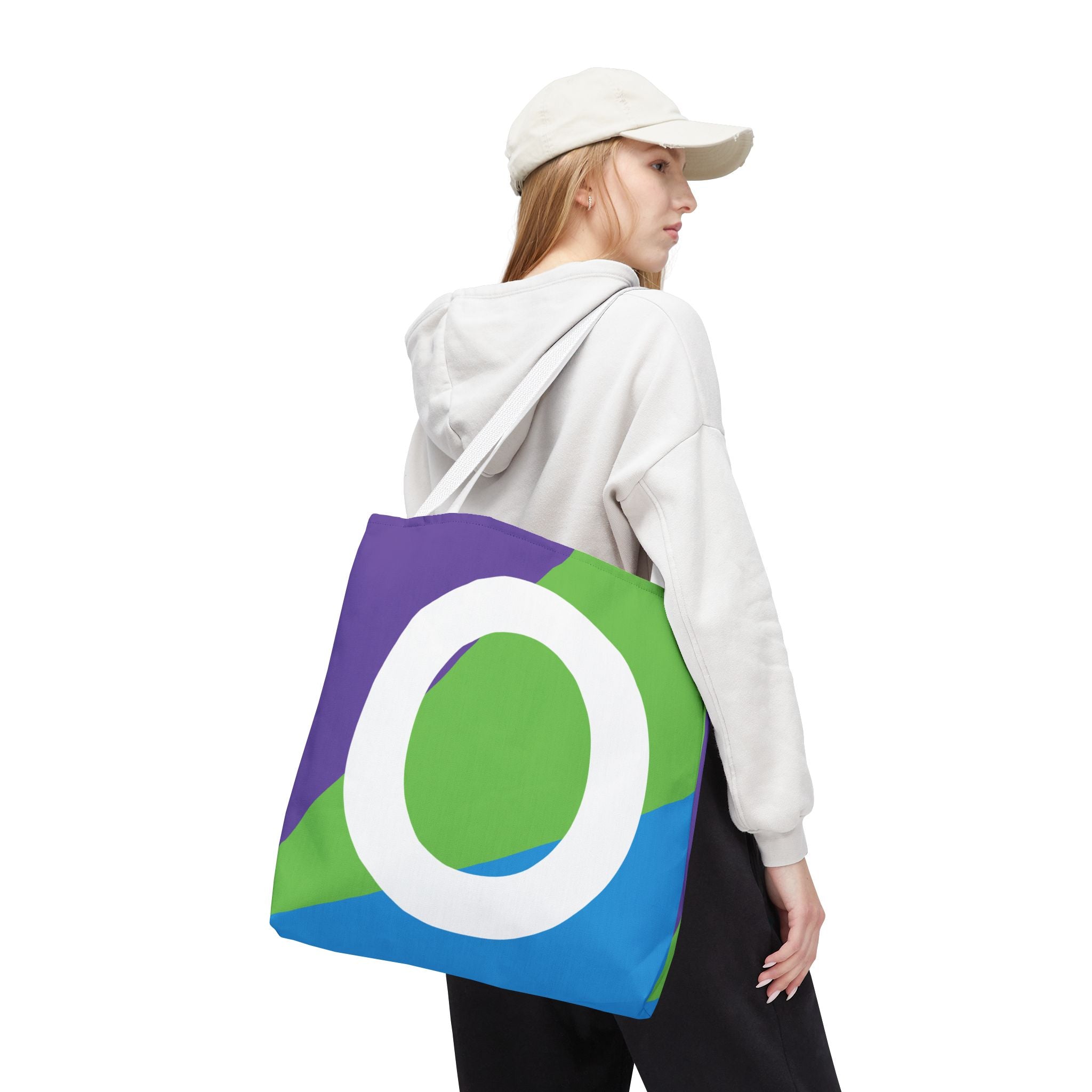 Monogram 'O' Colorblock Tote Bag — Personalized Initial O Shoulder Tote