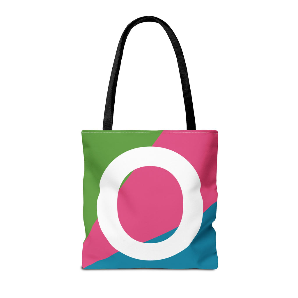 Monogram 'O' Colorblock Tote Bag — Personalized Initial O Shoulder Tote