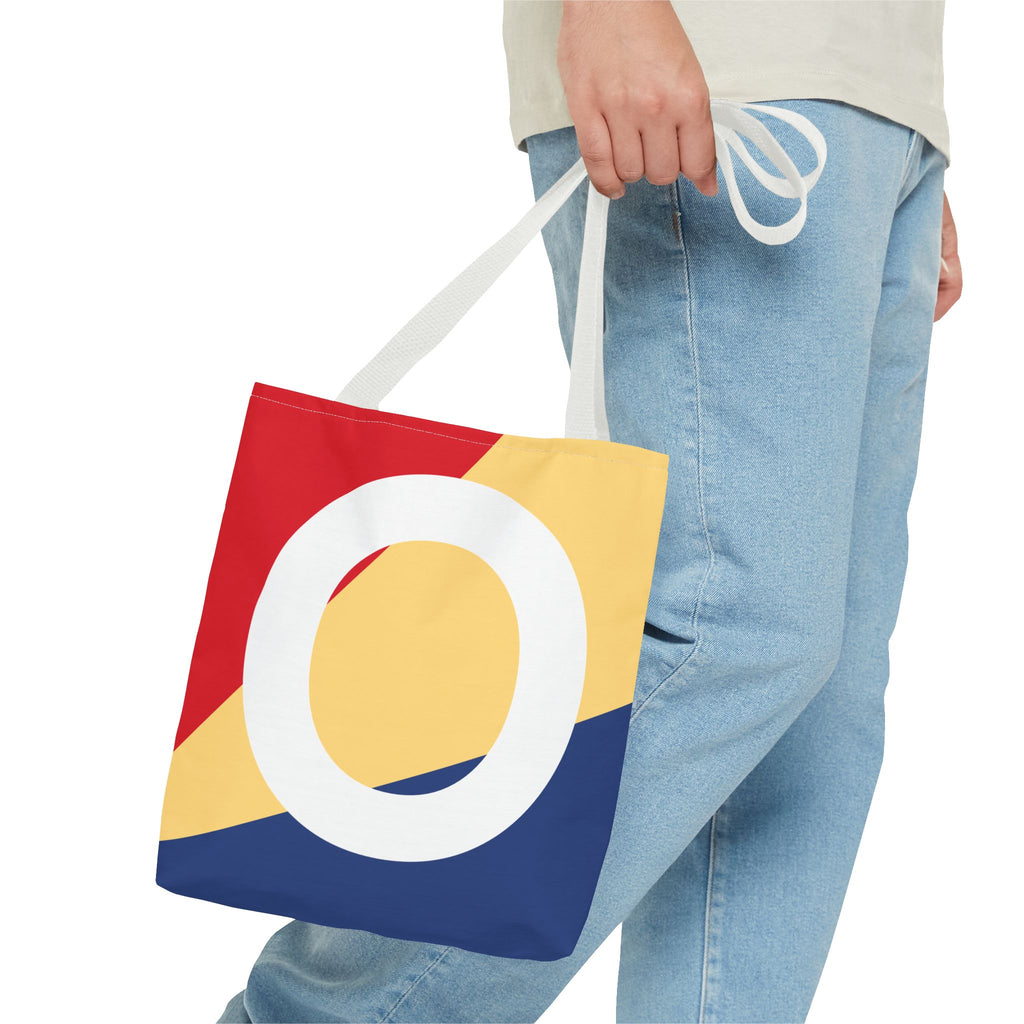 Monogram 'O' Colorblock Tote Bag — Personalized Initial O Shoulder Tote