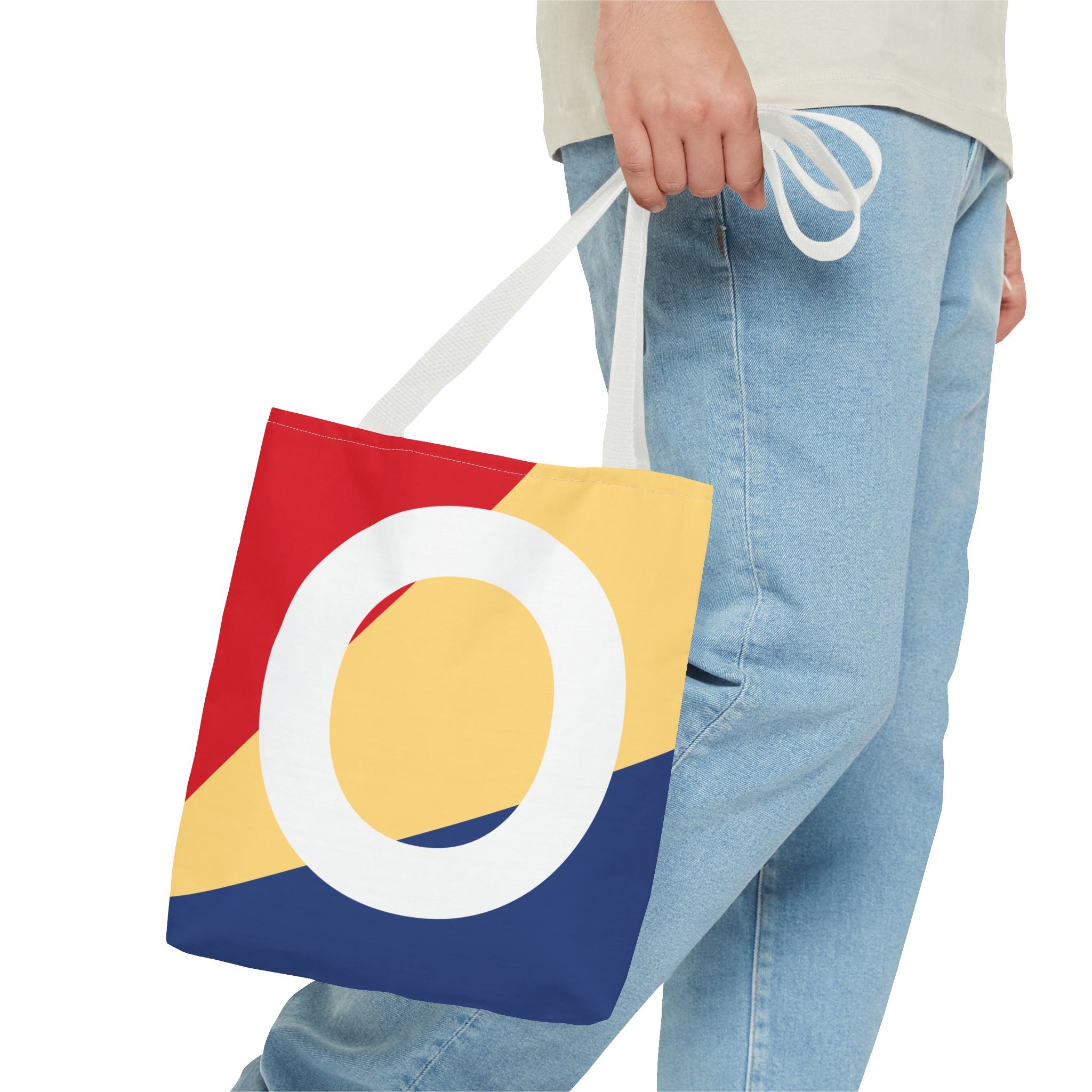 Monogram 'O' Colorblock Tote Bag — Personalized Initial O Shoulder Tote