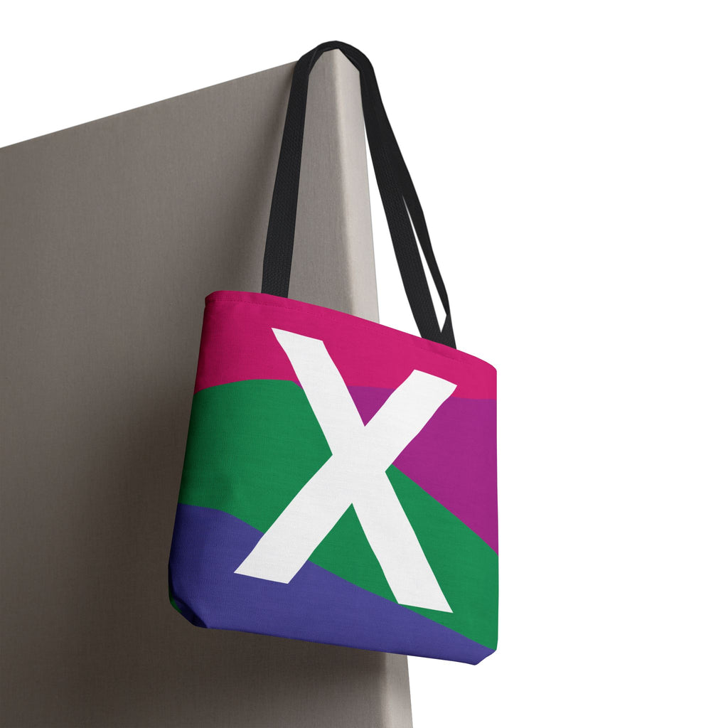 Monogram 'X' Colorblock Tote Bag — Personalized Initial X Shoulder Tote