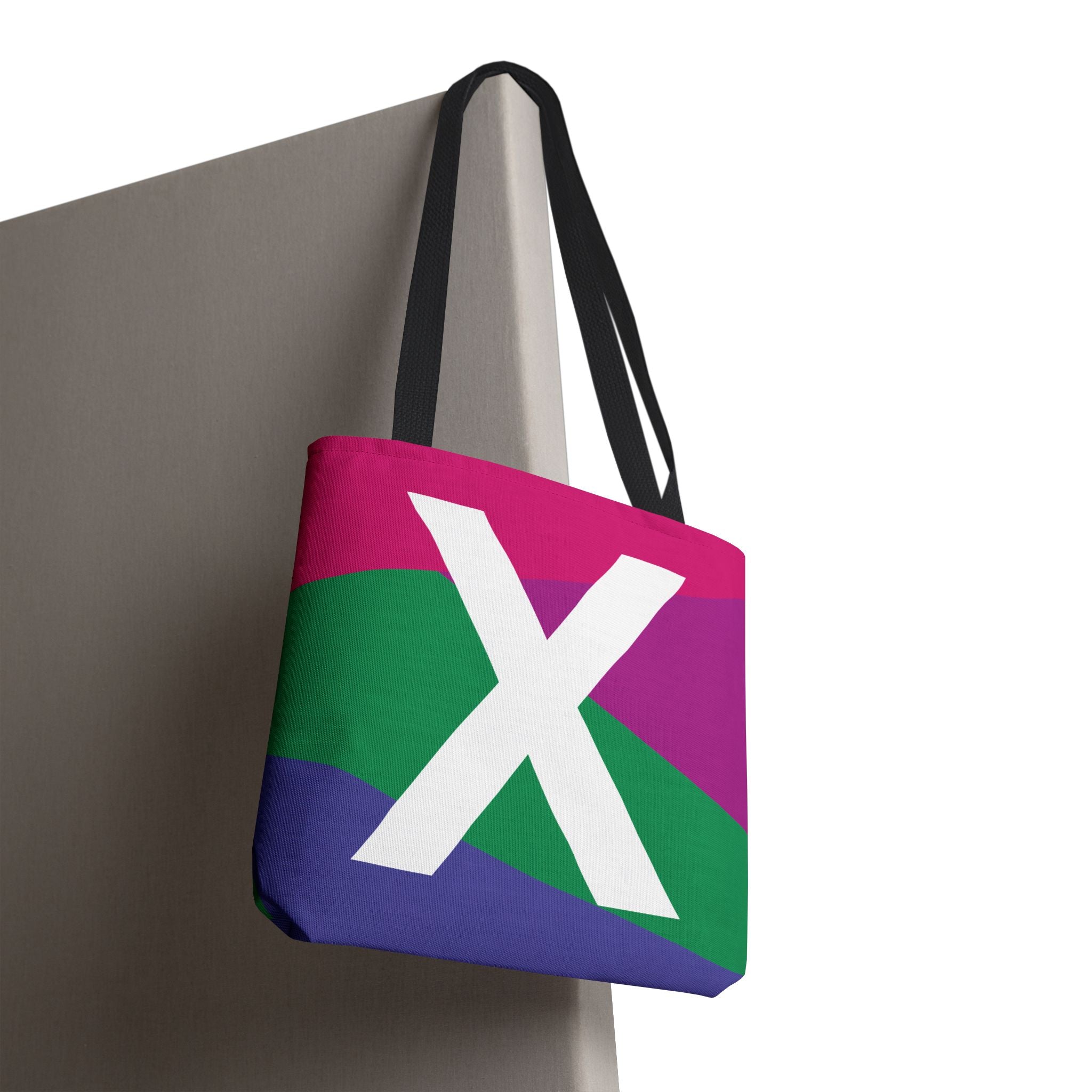 Monogram 'X' Colorblock Tote Bag — Personalized Initial X Shoulder Tote