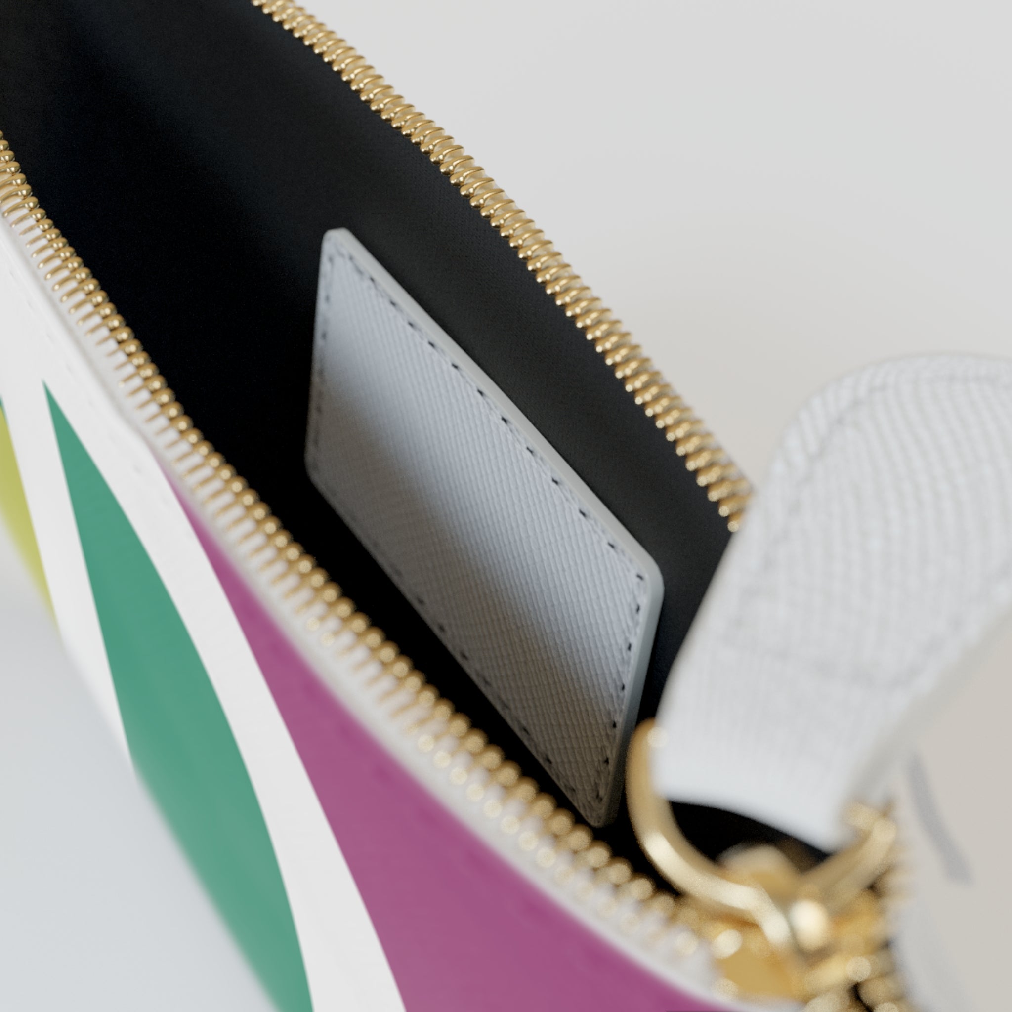 Initial D Mini Clutch — Colorblock Monogram Wristlet Wallet