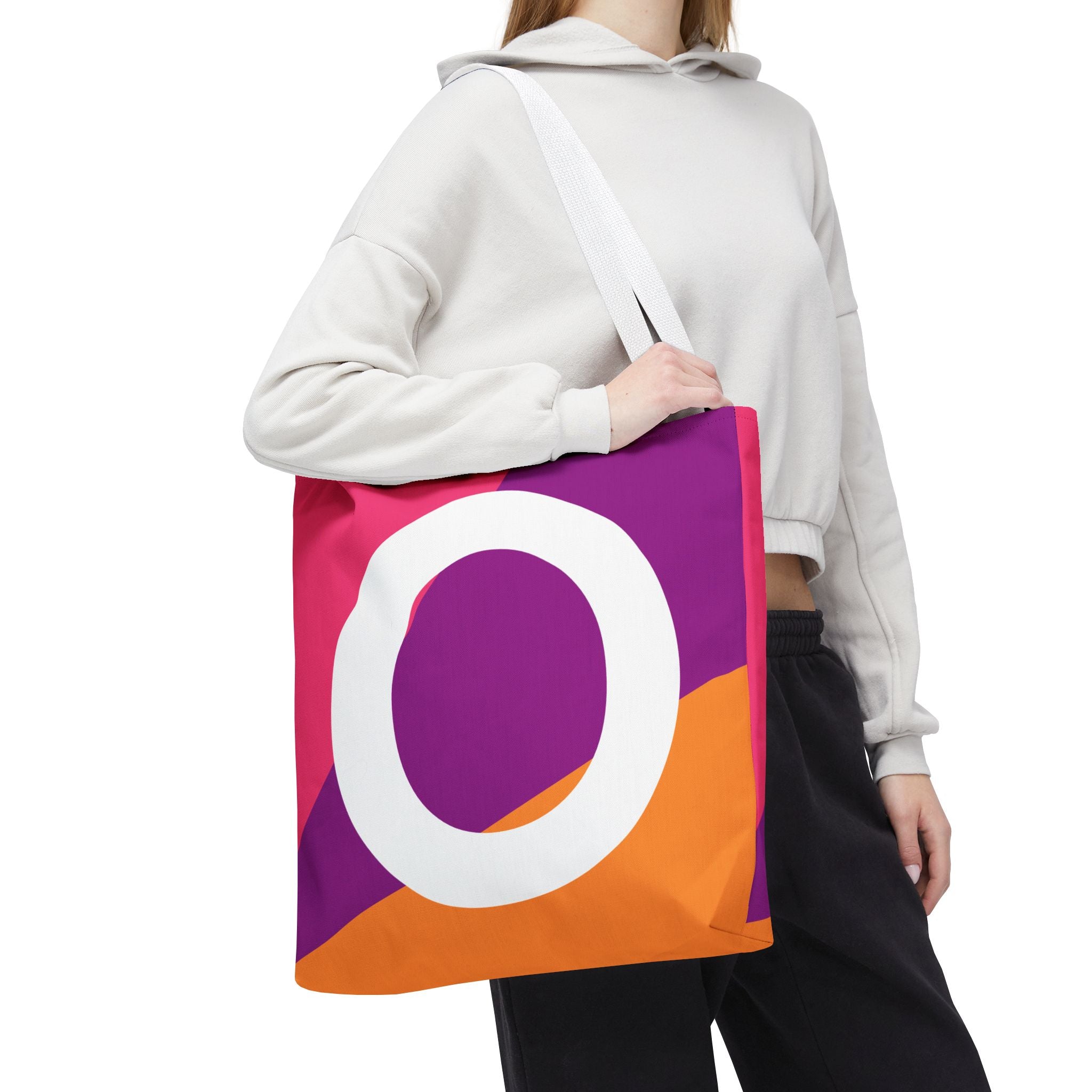 Monogram 'O' Colorblock Tote Bag — Personalized Initial O Shoulder Tote