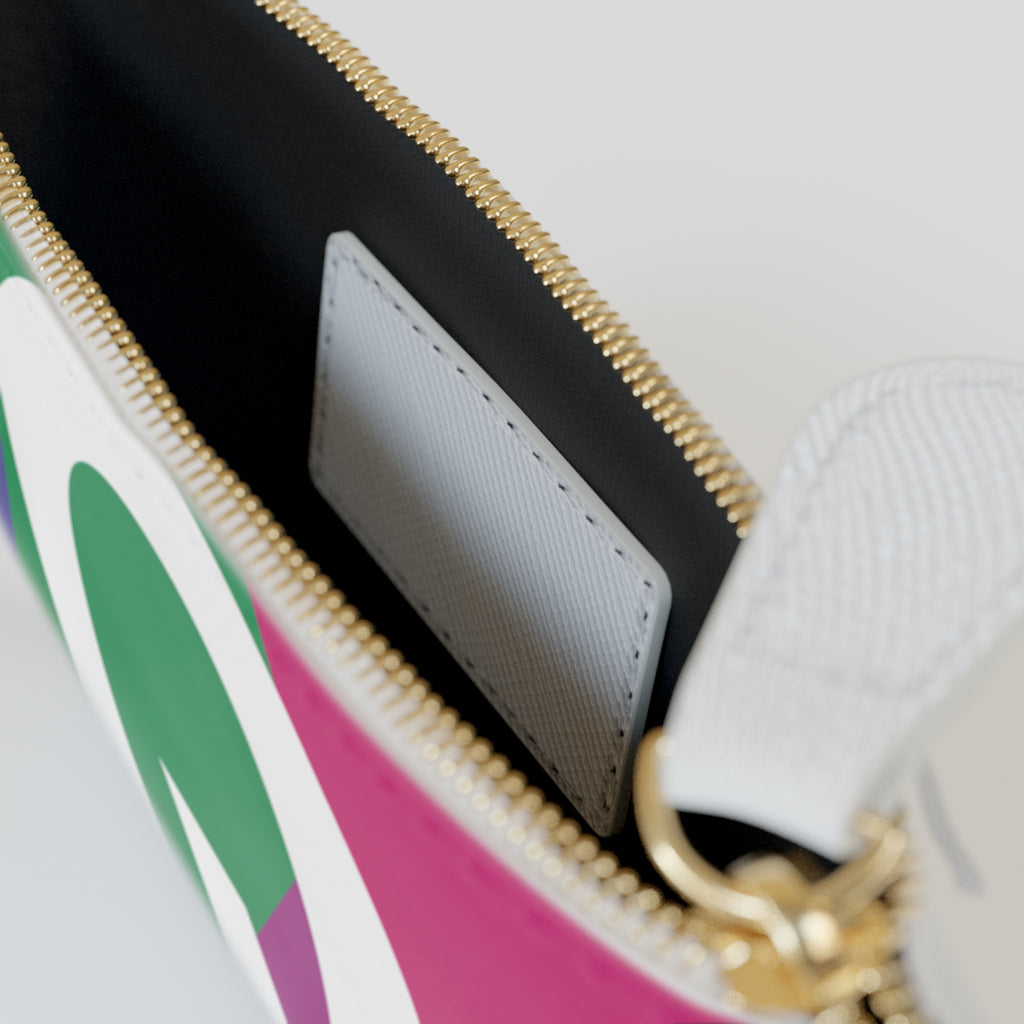 Initial Q Mini Clutch — Colorblock Monogram Wristlet Wallet