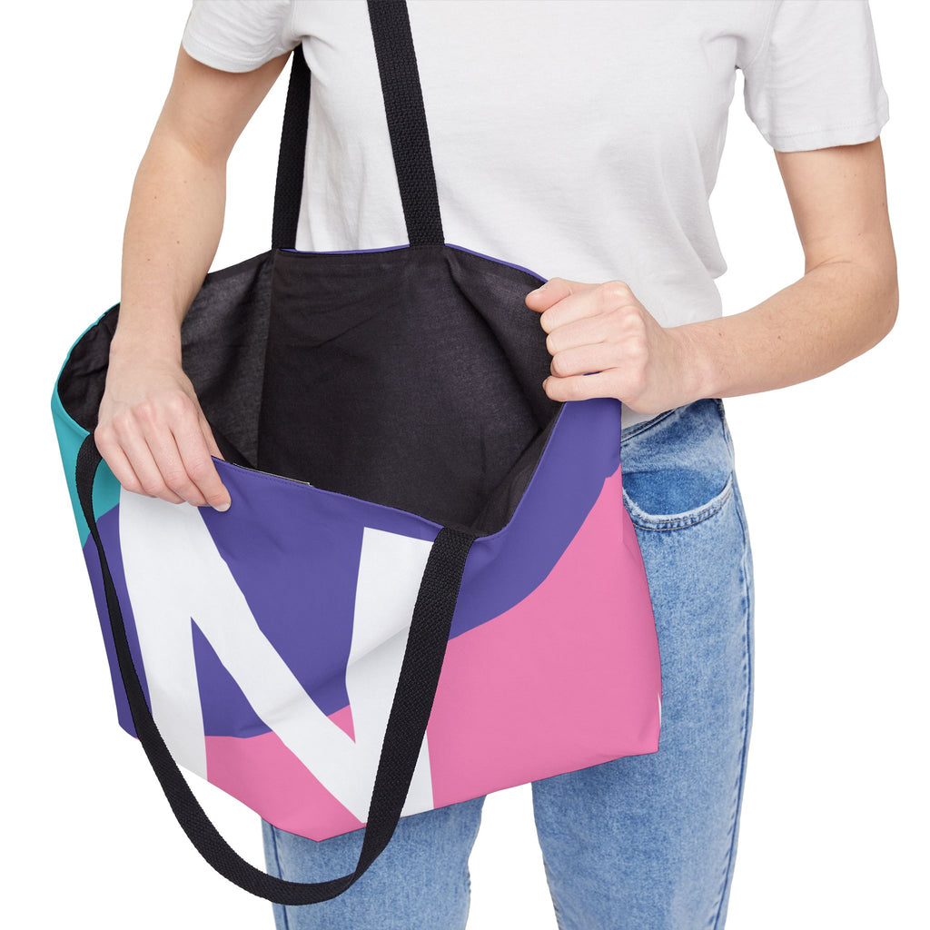 Personalized 'N' Colorblock Tote Bag — Monogram Weekender Tote