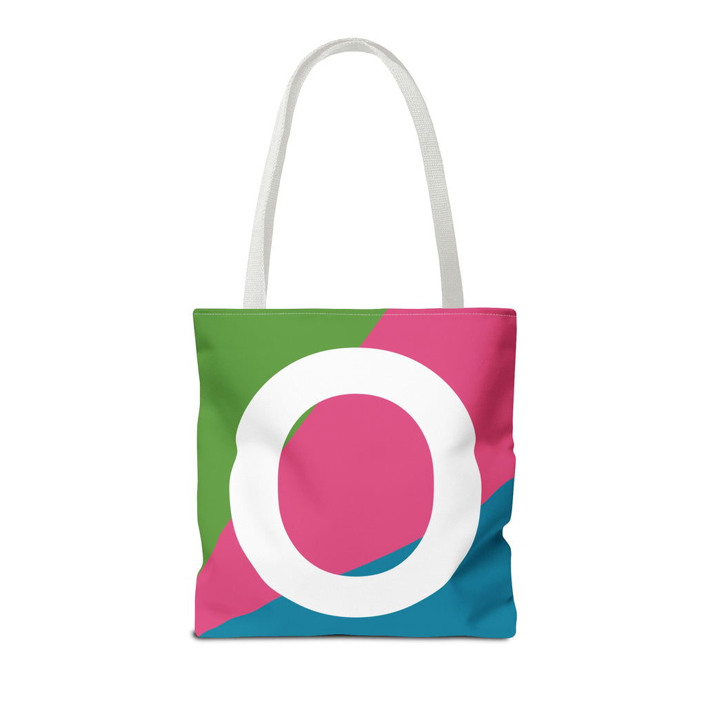 Monogram 'O' Colorblock Tote Bag — Personalized Initial O Shoulder Tote