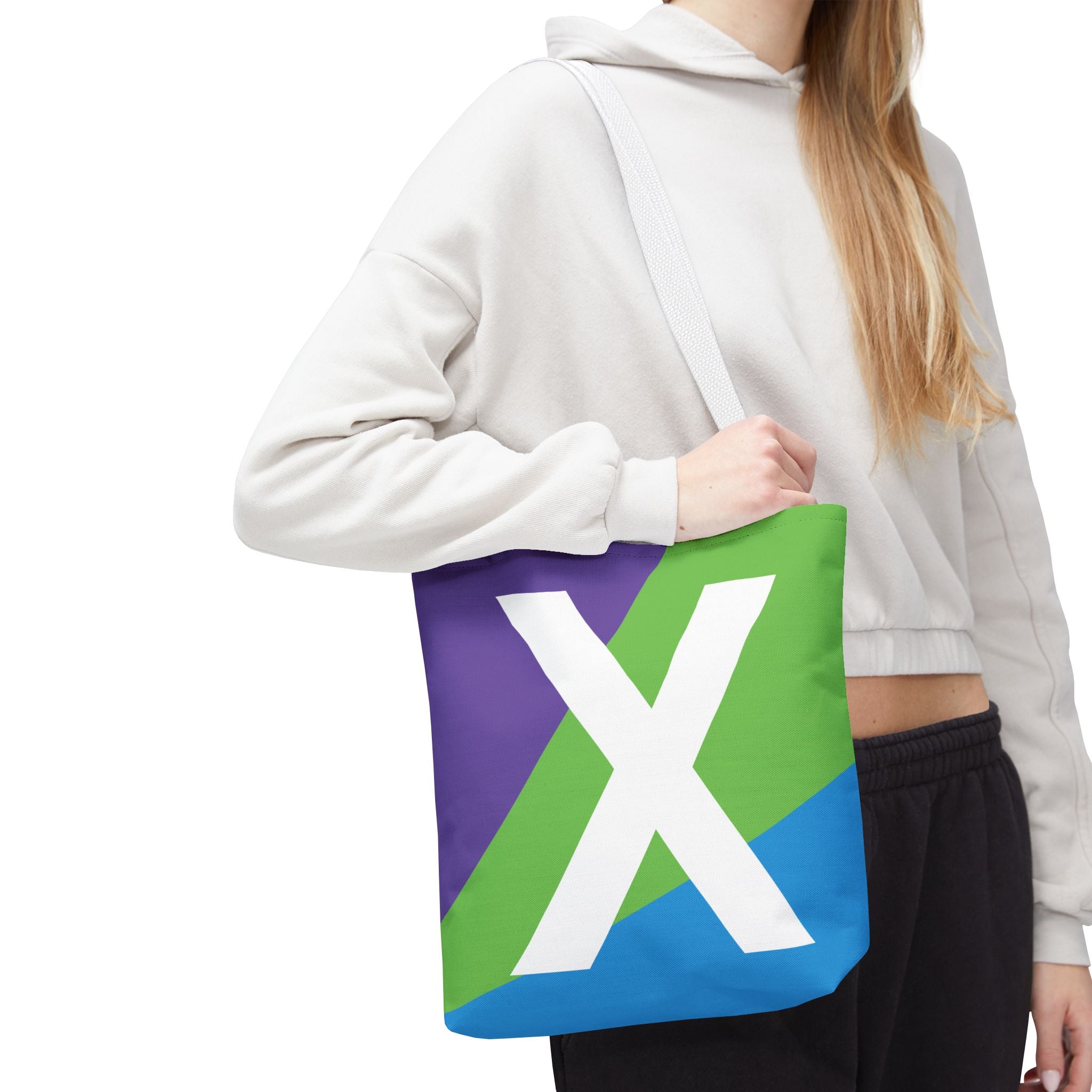 Monogram 'X' Colorblock Tote Bag — Personalized Initial X Shoulder Tote