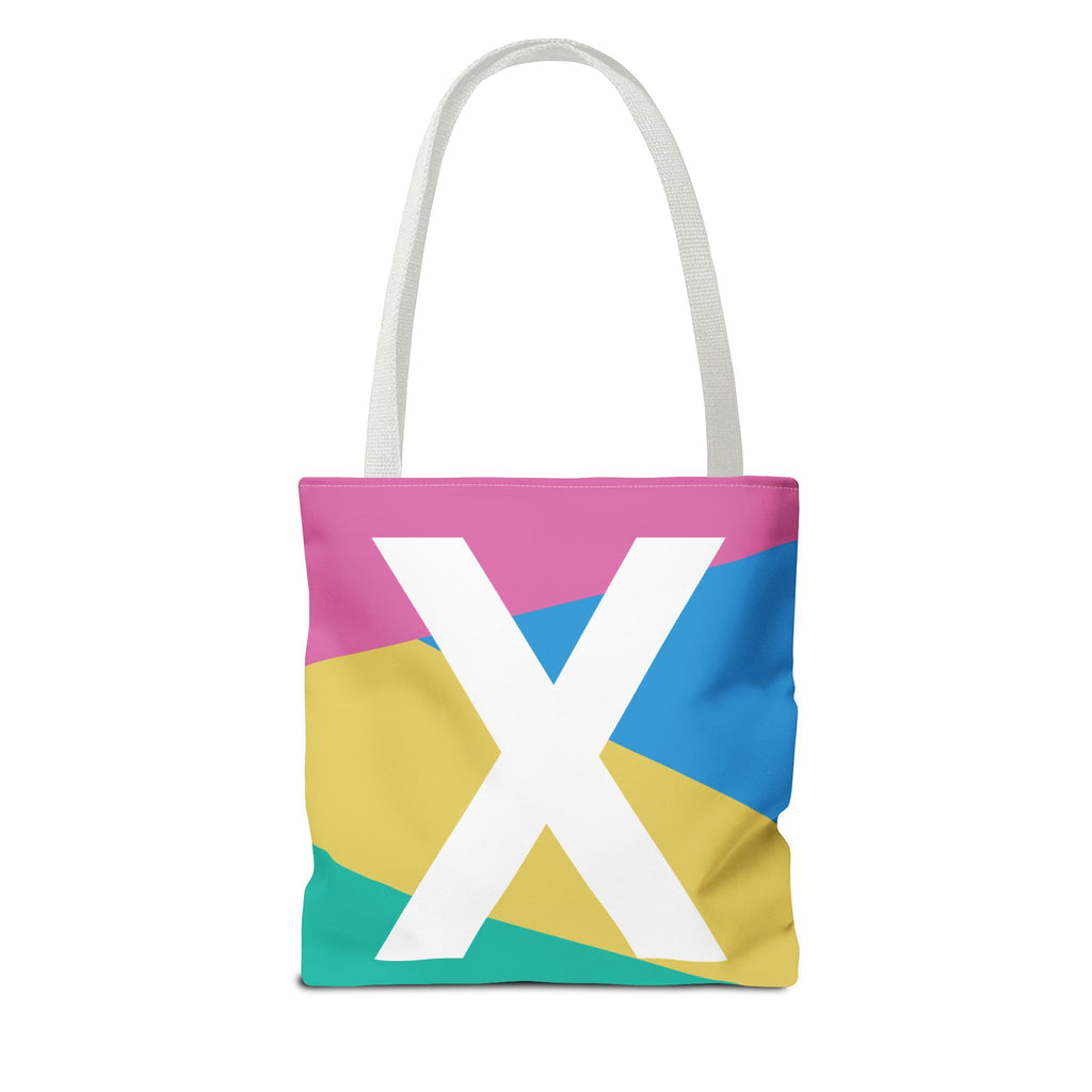 Monogram 'X' Colorblock Tote Bag — Personalized Initial X Shoulder Tote