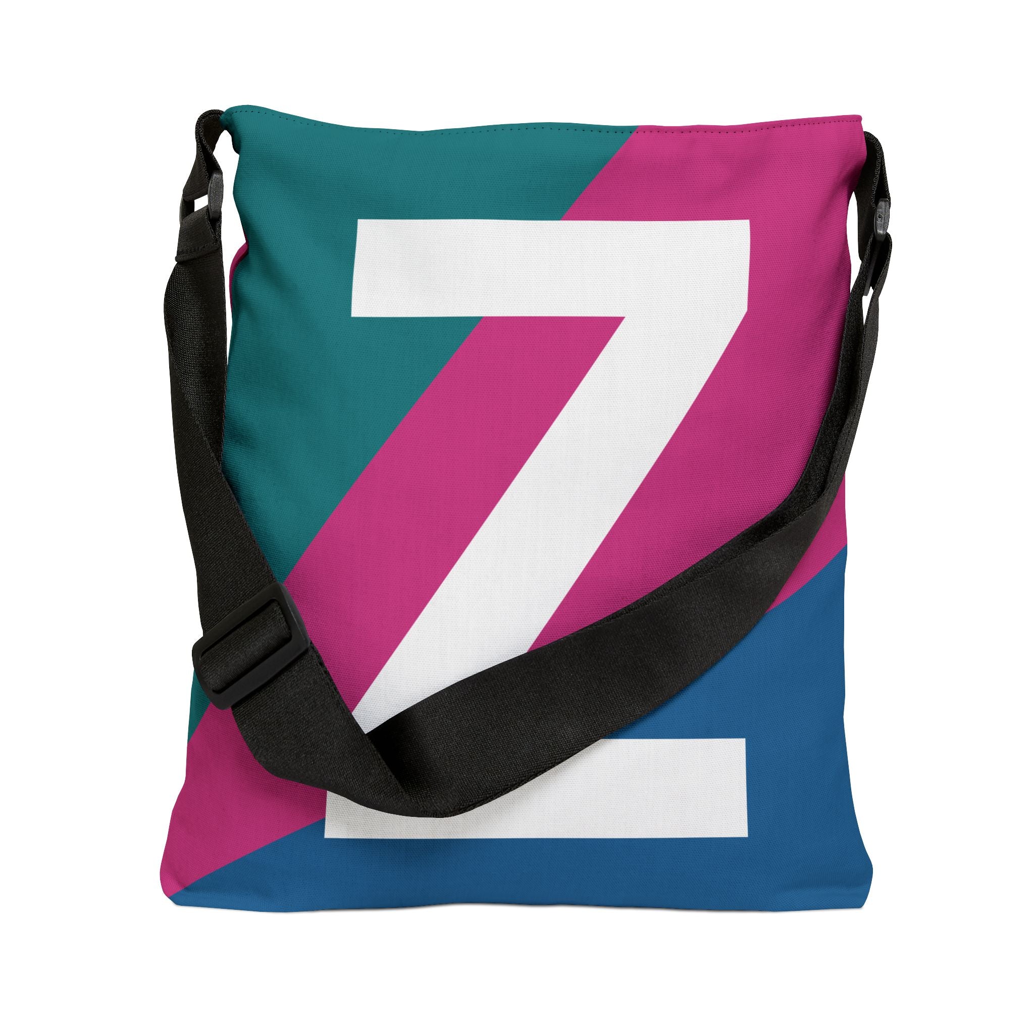 Initial Letter 'Z' Colorblock Adjustable Tote Bag — Monogram Alphabet Shoulder Bag