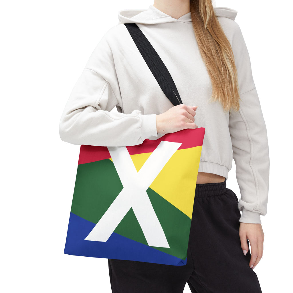 Monogram 'X' Colorblock Tote Bag — Personalized Initial X Shoulder Tote