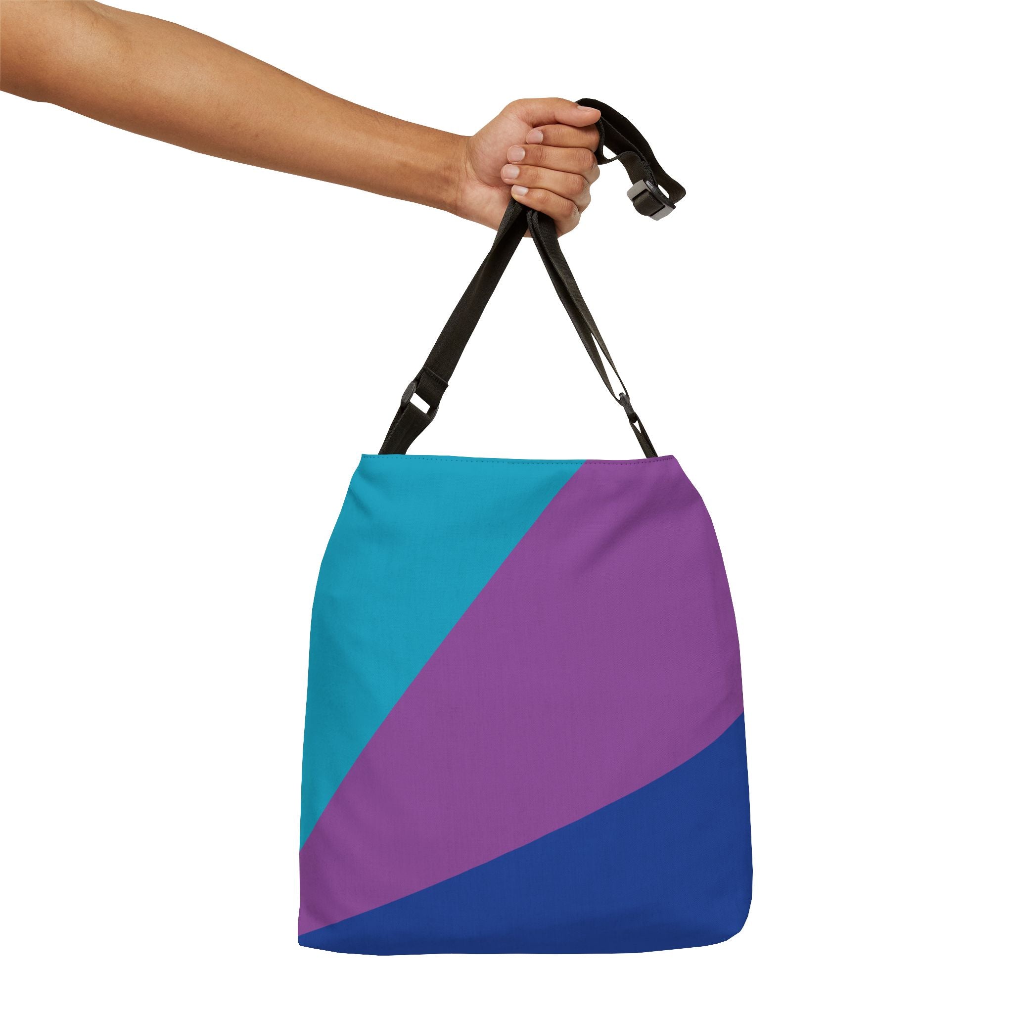 Colorblock Geometric Tote Bag — Adjustable Strap, Bright Abstract Pattern