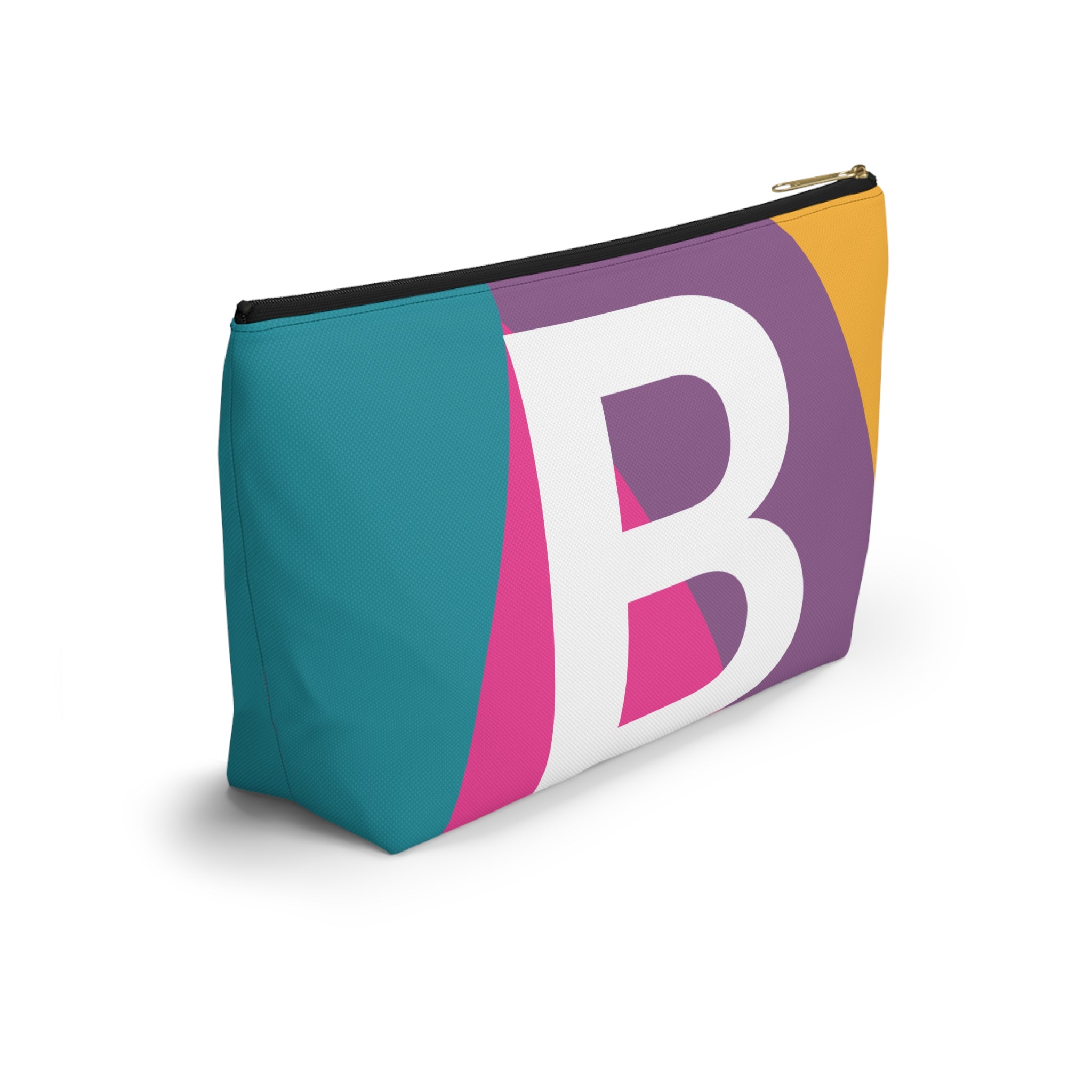 Initials Colorblock Accessory Pouch — Monogram B T-Bottom Cosmetic Bag