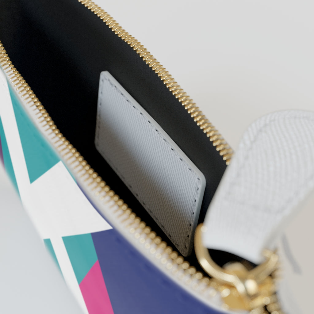 Initial K Mini Clutch — Colorblock Monogram Wristlet Wallet