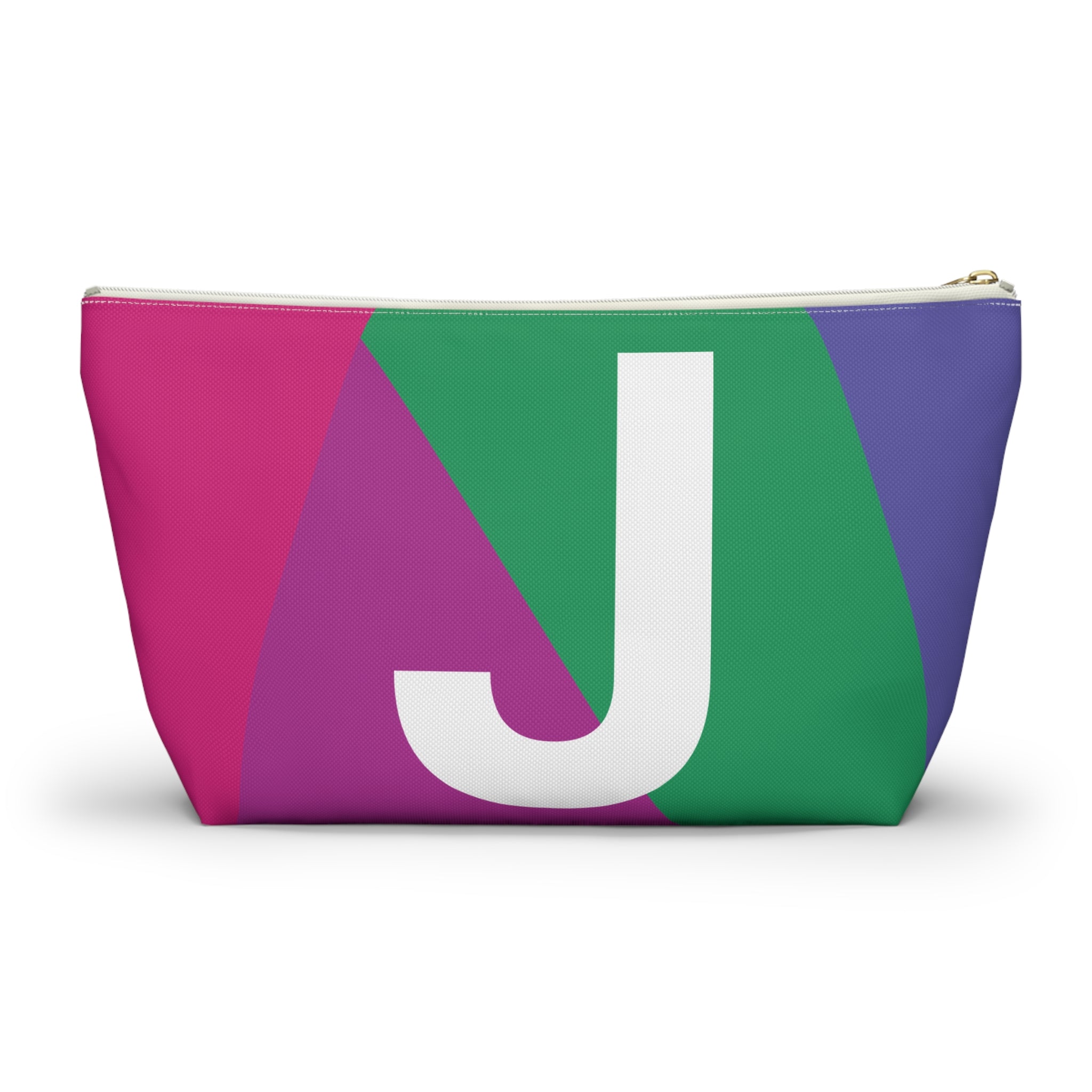 Initials Colorblock Accessory Pouch — Monogram J T-Bottom Cosmetic Bag