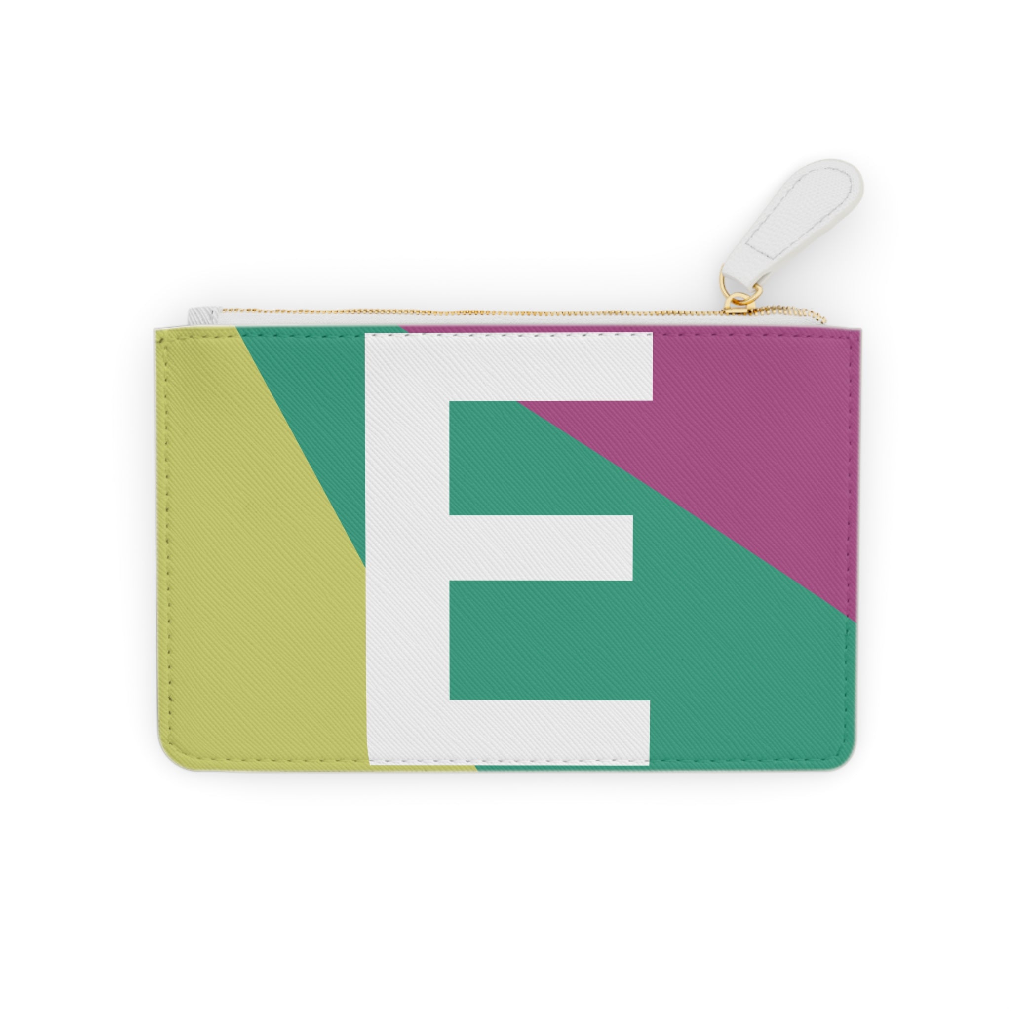 Initial E Mini Clutch — Colorblock Monogram Wristlet Wallet