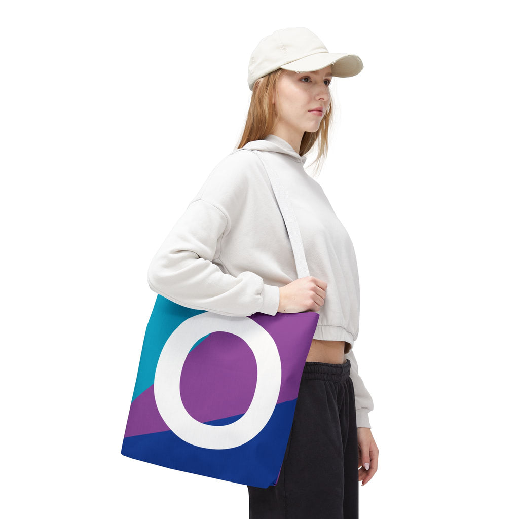 Monogram 'O' Colorblock Tote Bag — Personalized Initial O Shoulder Tote