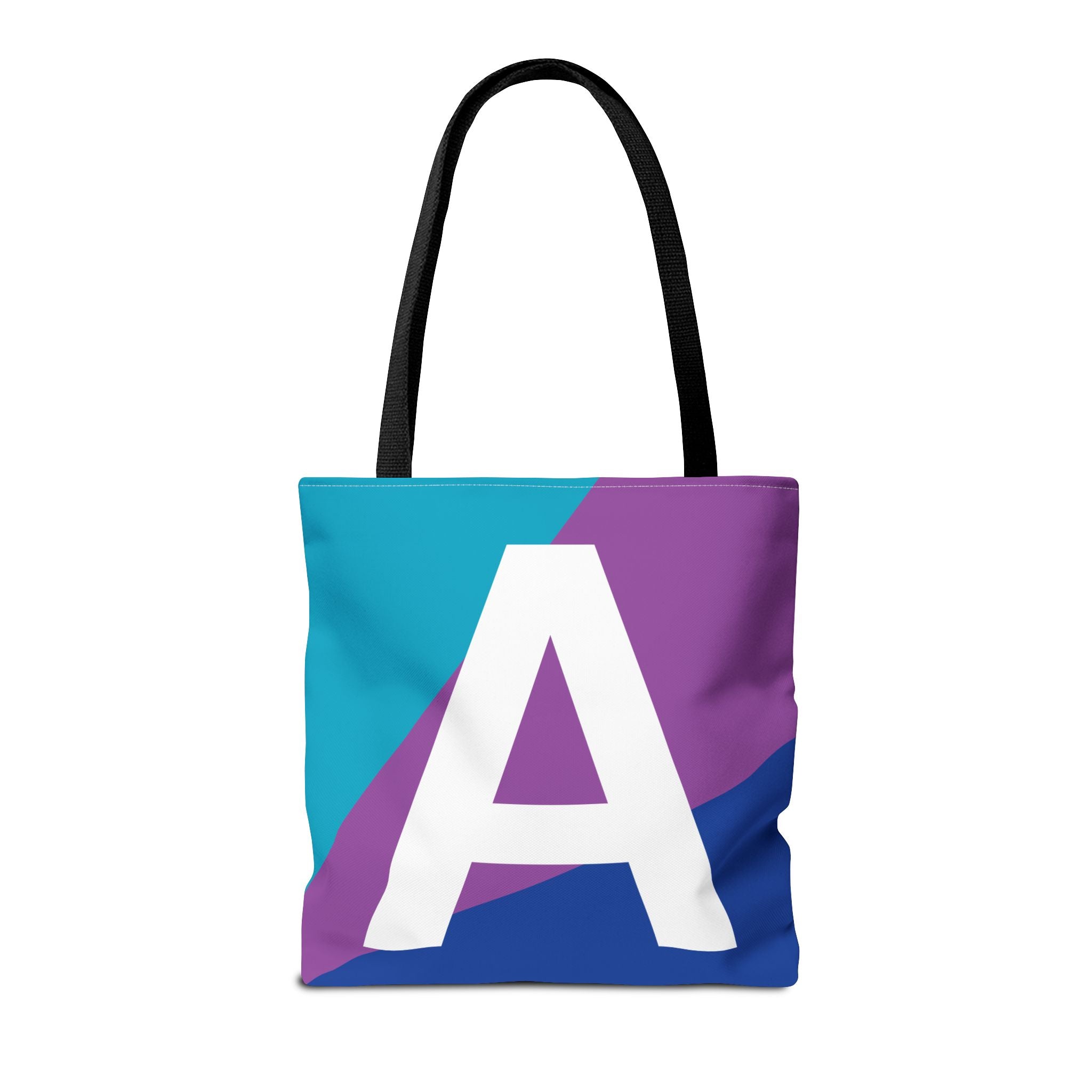 Monogram 'A' Colorblock Tote Bag — Personalized Initial A Shoulder Tote