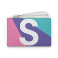 Monogram 'S' Colorblock Clutch Bag — Bold Geometric Wristlet for Everyday & Gifts