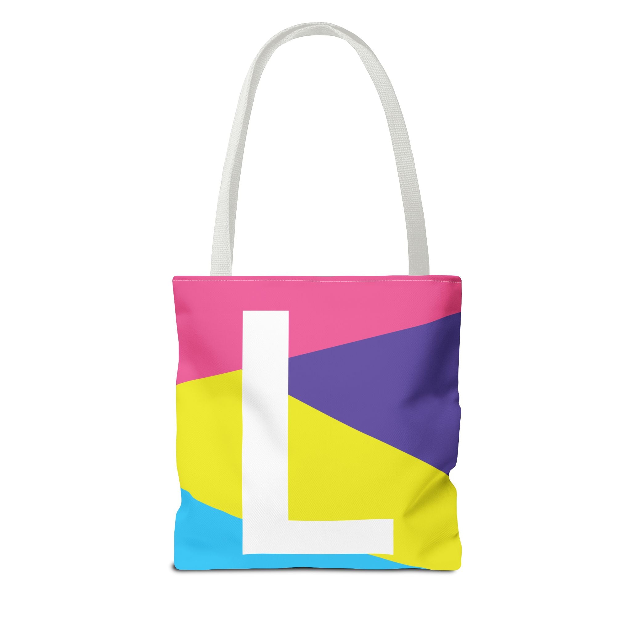 Monogram 'L' Colorblock Tote Bag — Personalized Initial L Shoulder Tote