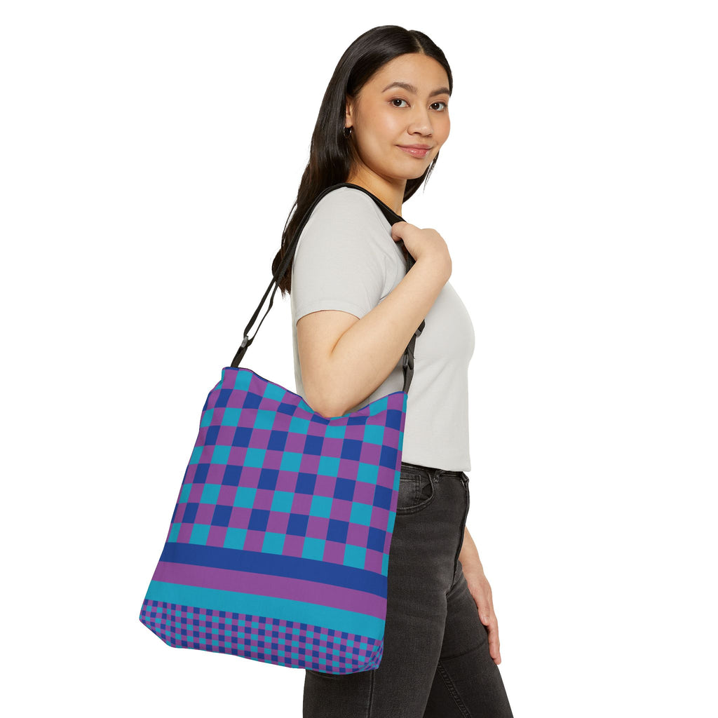 Colorblock Geometric Tote Bag