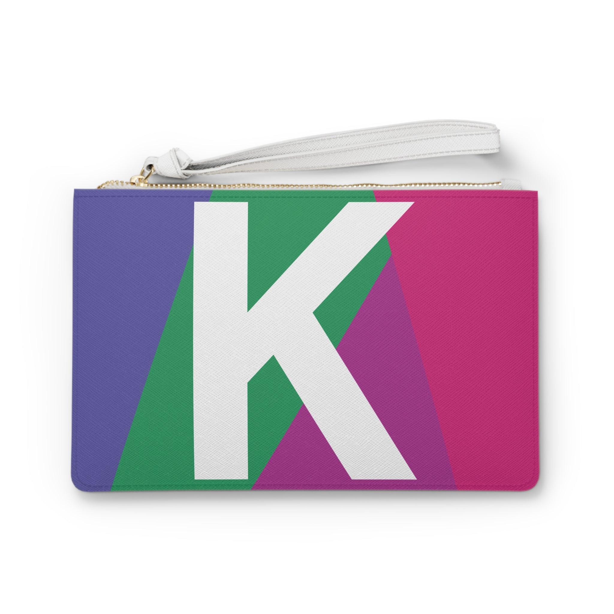 Monogram 'K' Colorblock Clutch Bag — Bold Geometric Wristlet for Everyday & Gifts