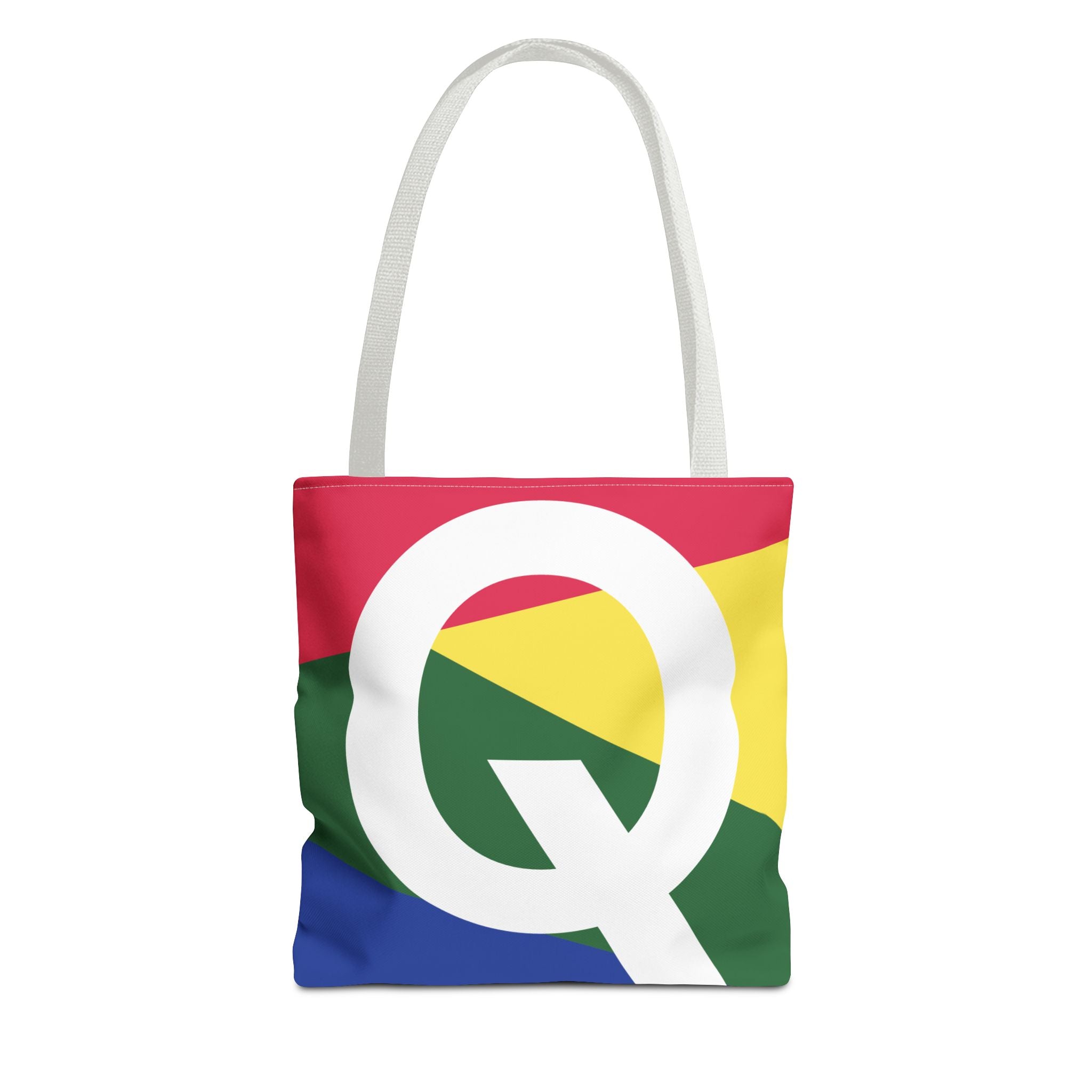 Monogram 'Q' Colorblock Tote Bag — Personalized Initial Q Shoulder Tote