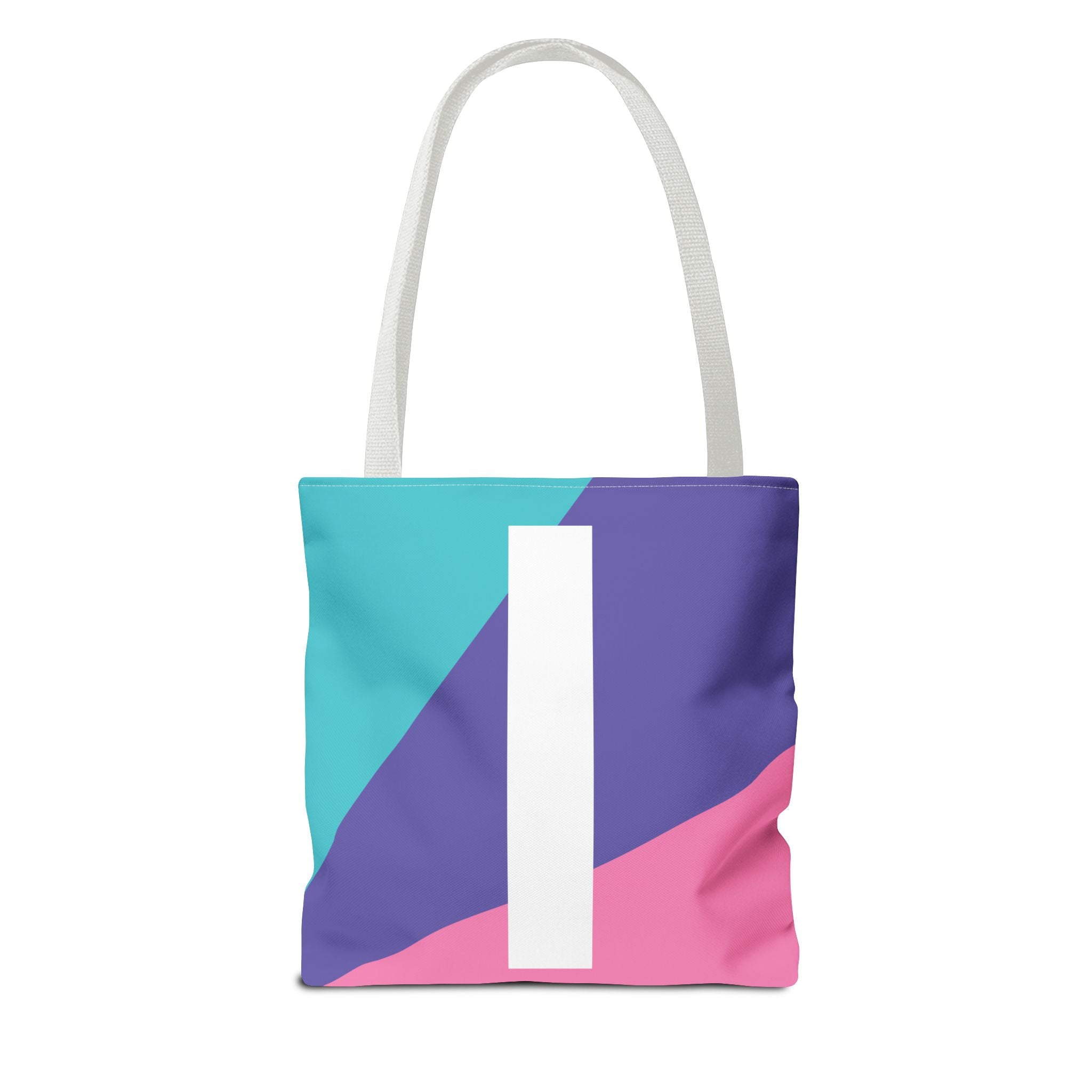 Monogram 'I' Colorblock Tote Bag — Personalized Initial I Shoulder Tote