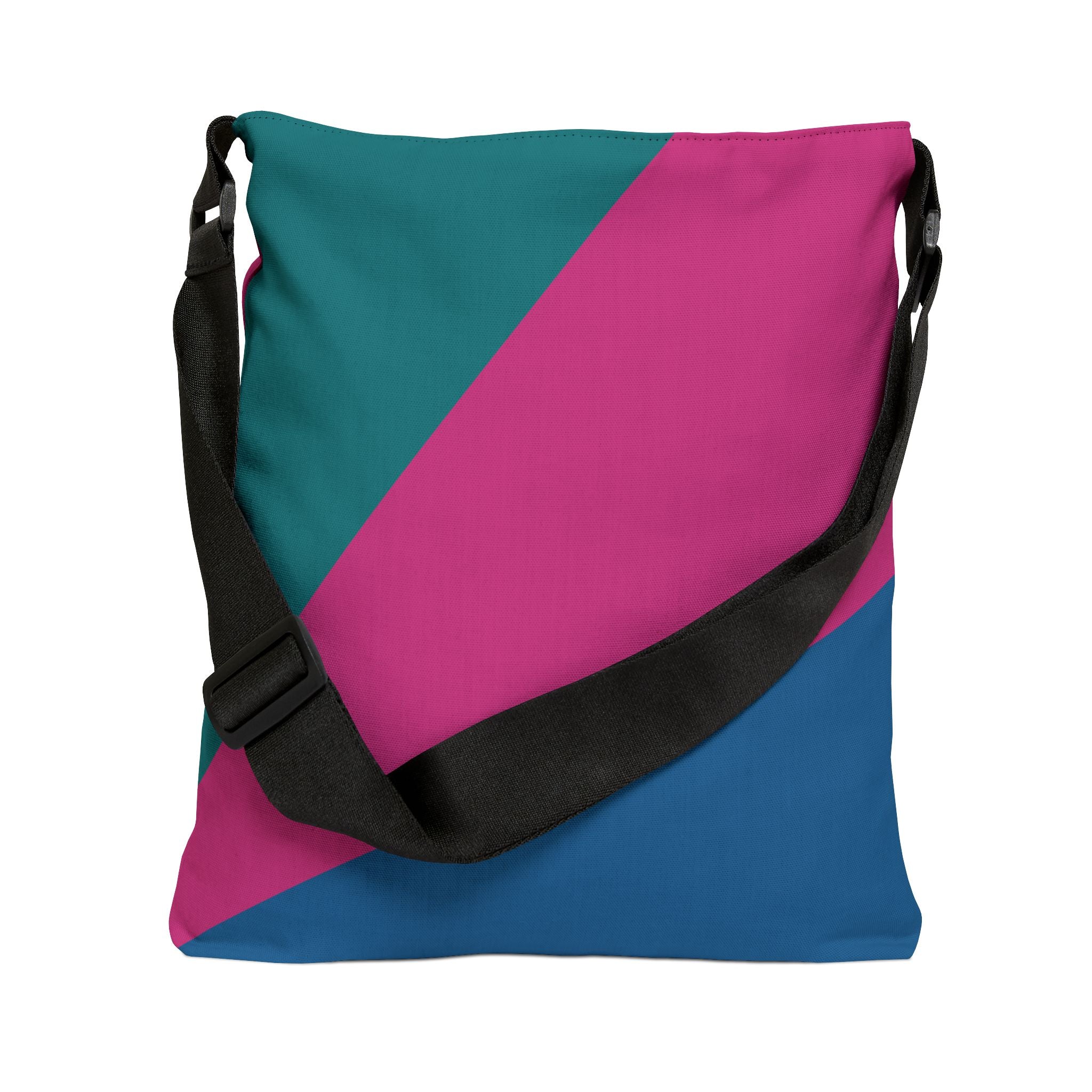 Colorblock Geometric Tote Bag — Adjustable Strap, Bright Abstract Pattern