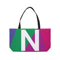 Personalized 'N' Colorblock Tote Bag — Monogram Weekender Tote