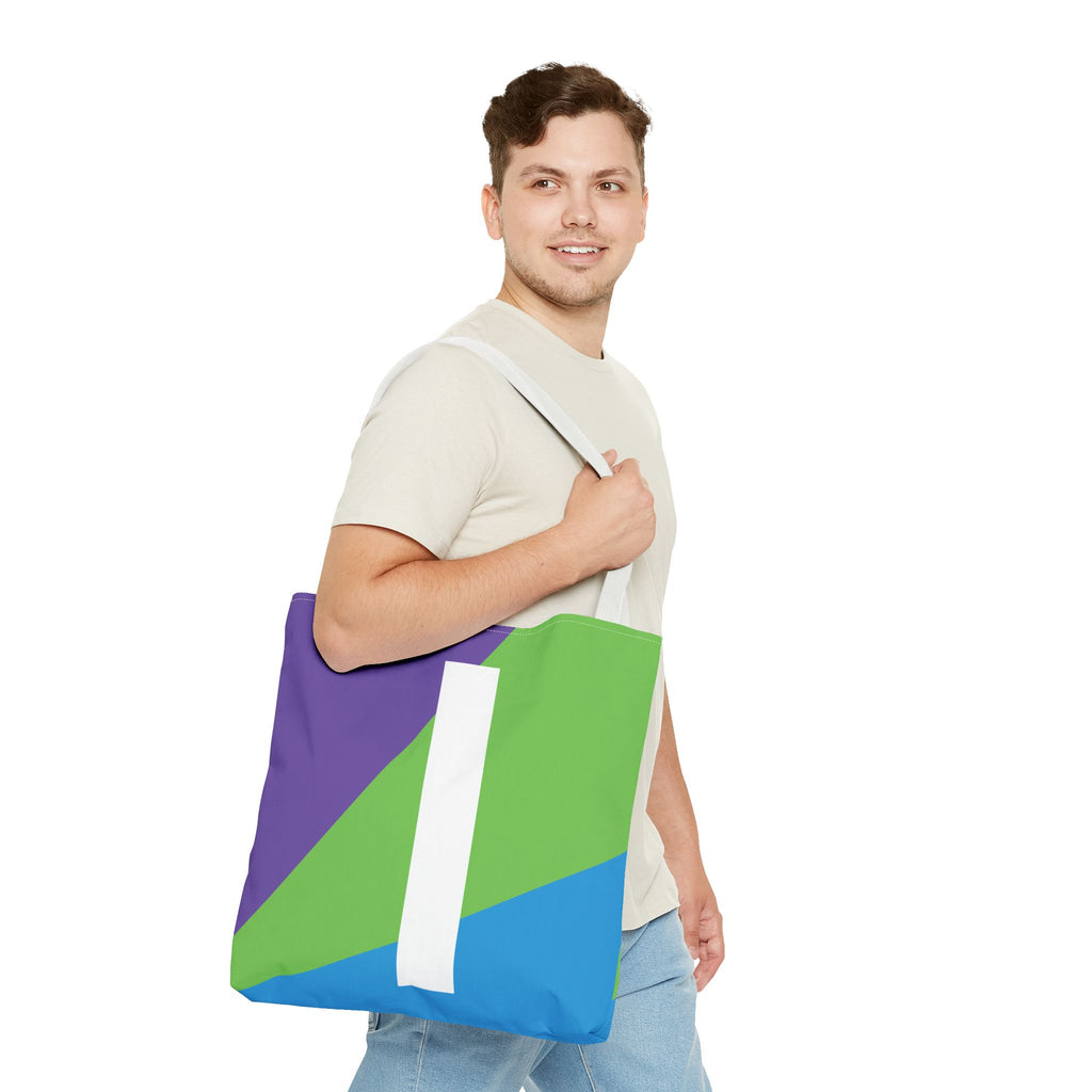 Monogram 'I' Colorblock Tote Bag — Personalized Initial I Shoulder Tote