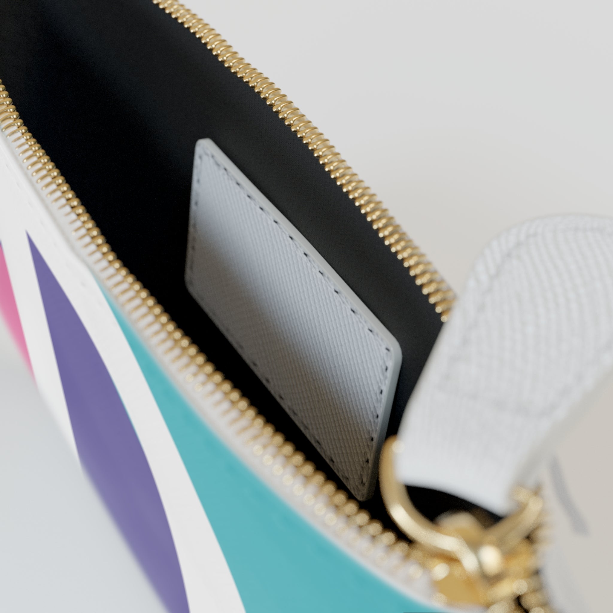 Initial D Mini Clutch — Colorblock Monogram Wristlet Wallet