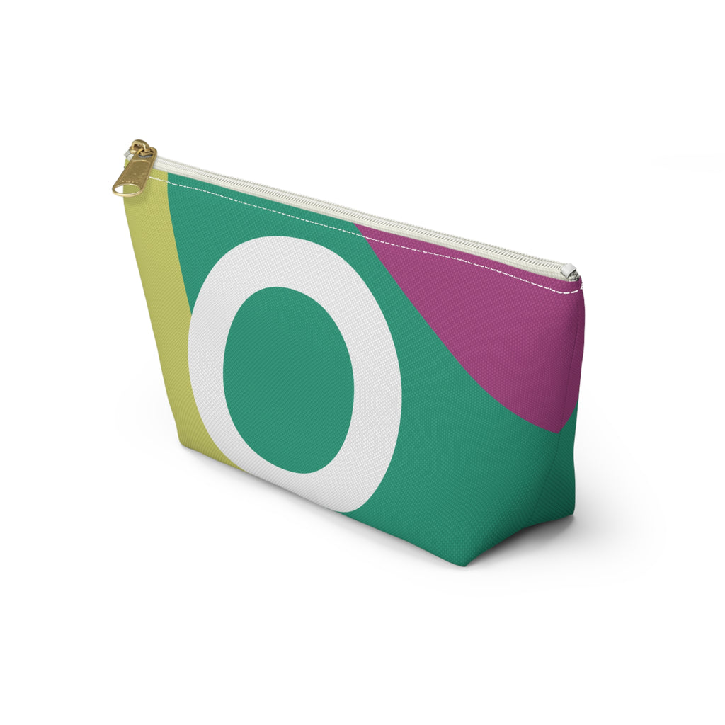 Initials Colorblock Accessory Pouch — Monogram O T-Bottom Cosmetic Bag