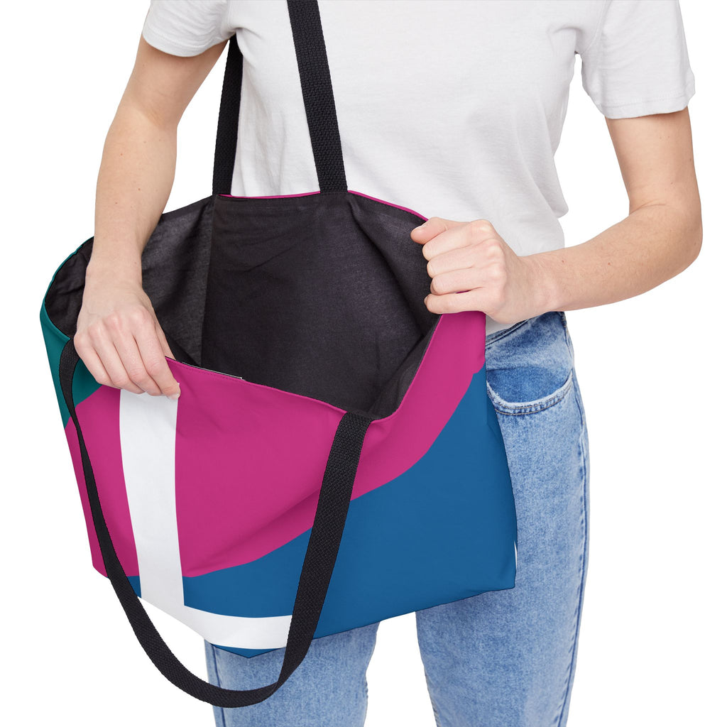 Personalized 'L' Colorblock Tote Bag — Monogram Weekender Tote
