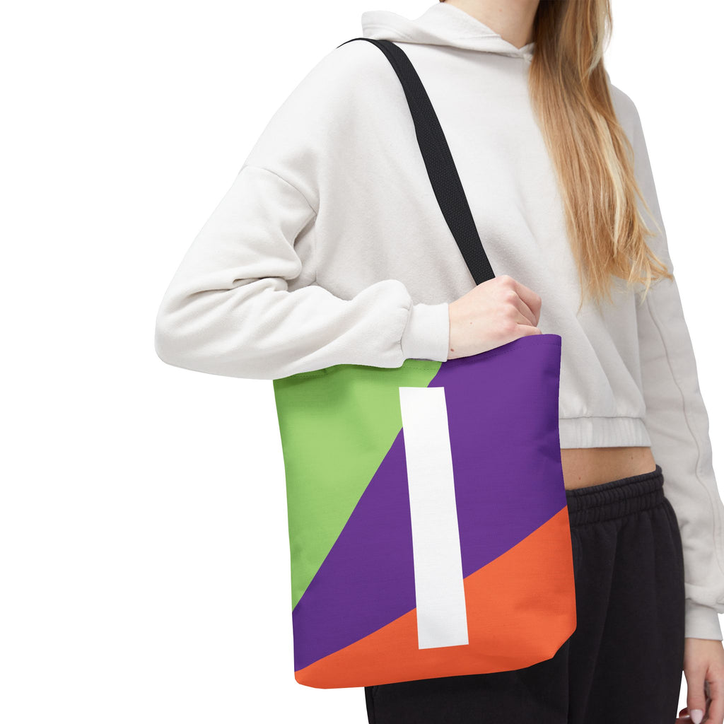 Monogram 'I' Colorblock Tote Bag — Personalized Initial I Shoulder Tote