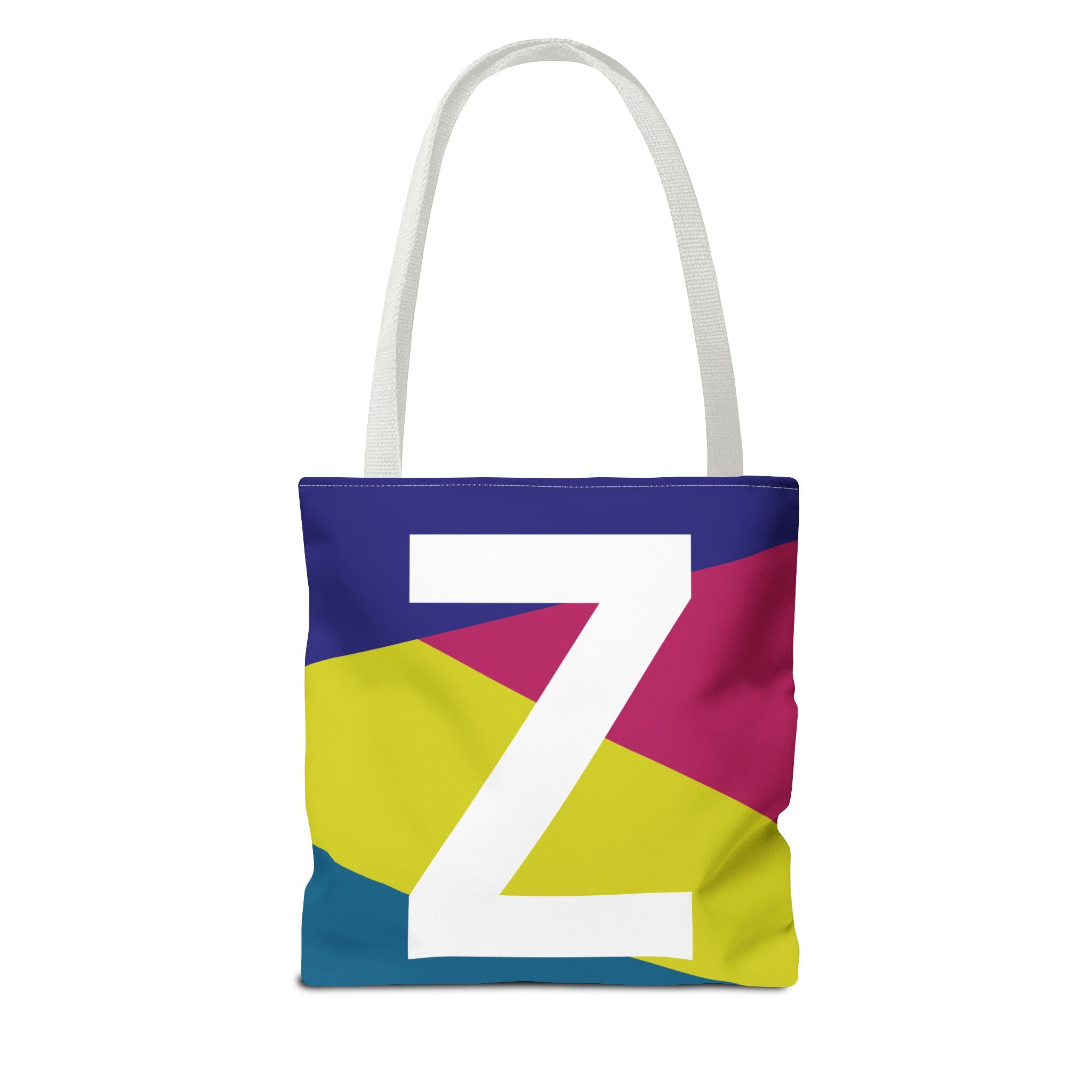 Monogram 'Z' Colorblock Tote Bag — Personalized Initial Z Shoulder Tote