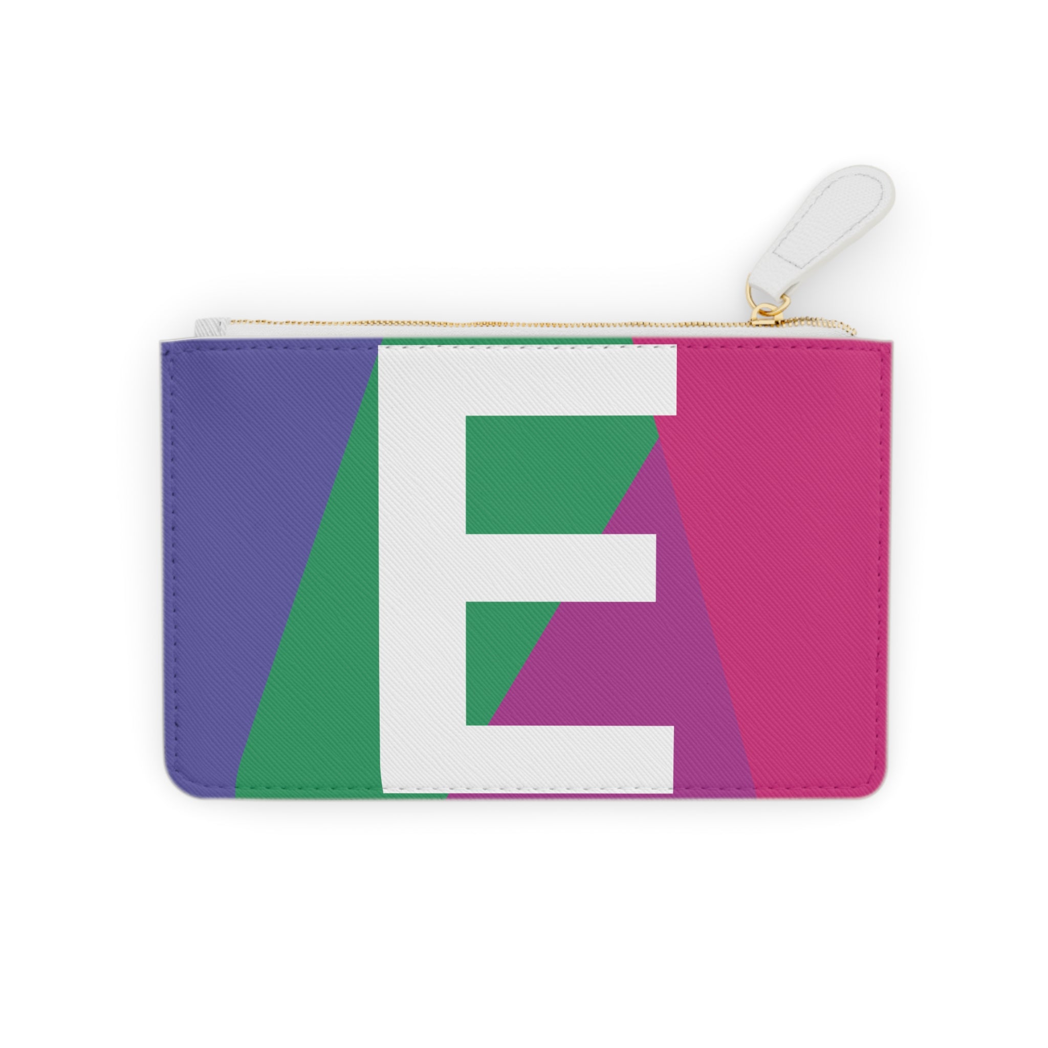 Initial E Mini Clutch — Colorblock Monogram Wristlet Wallet