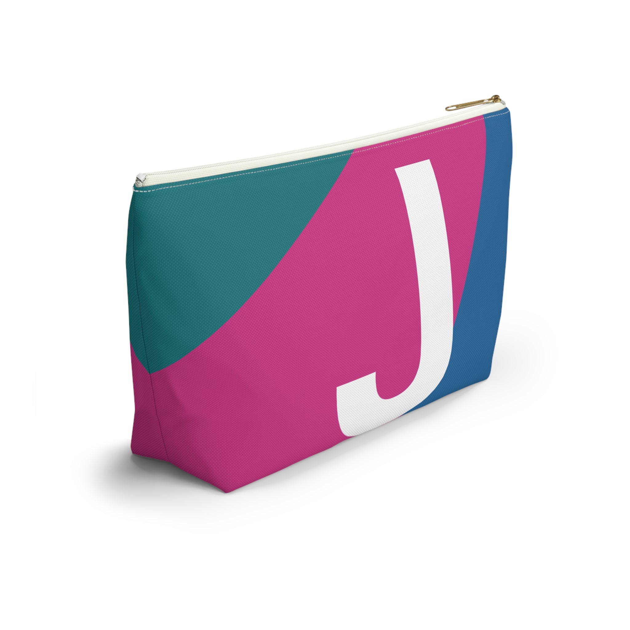 Initials Colorblock Accessory Pouch — Monogram J T-Bottom Cosmetic Bag