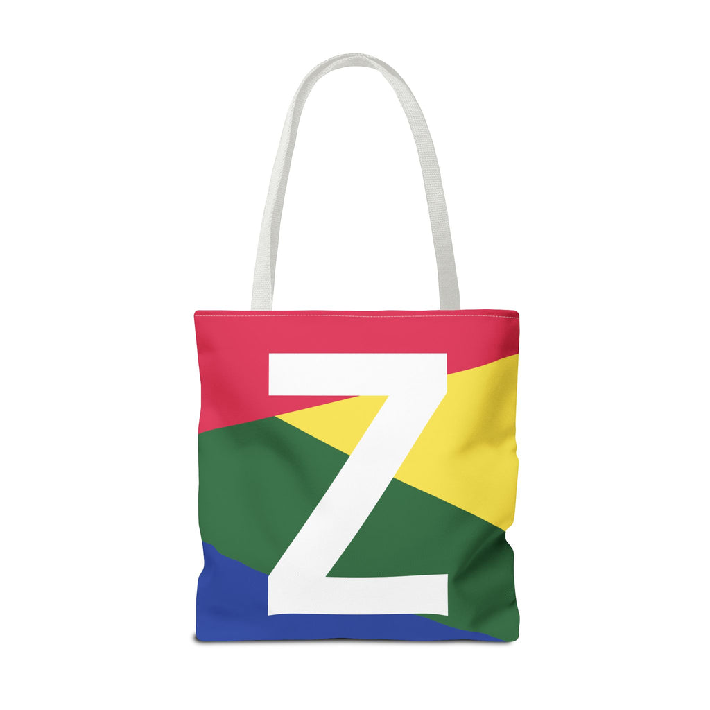Monogram 'Z' Colorblock Tote Bag — Personalized Initial Z Shoulder Tote