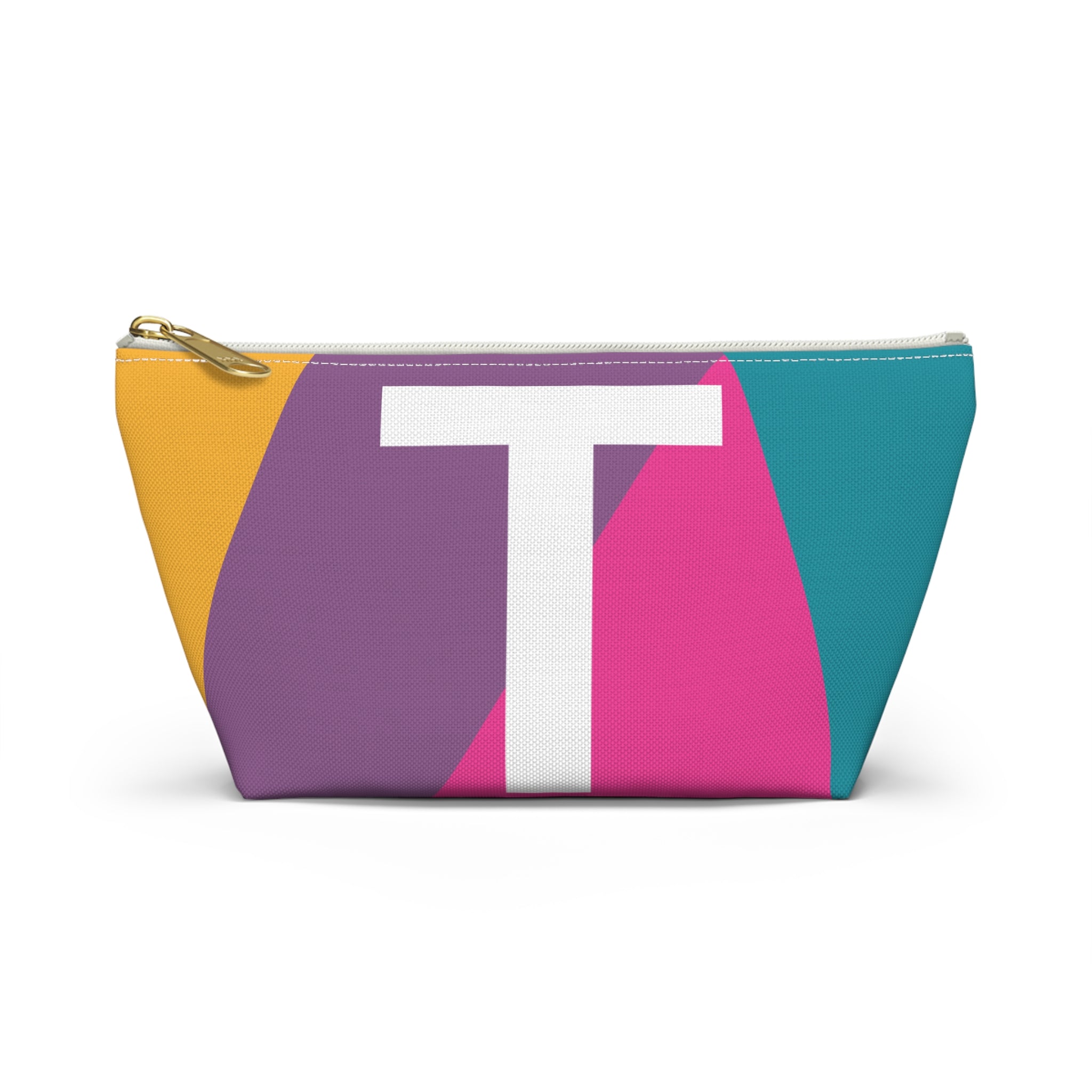 Initials Colorblock Accessory Pouch — Monogram T T-Bottom Cosmetic Bag