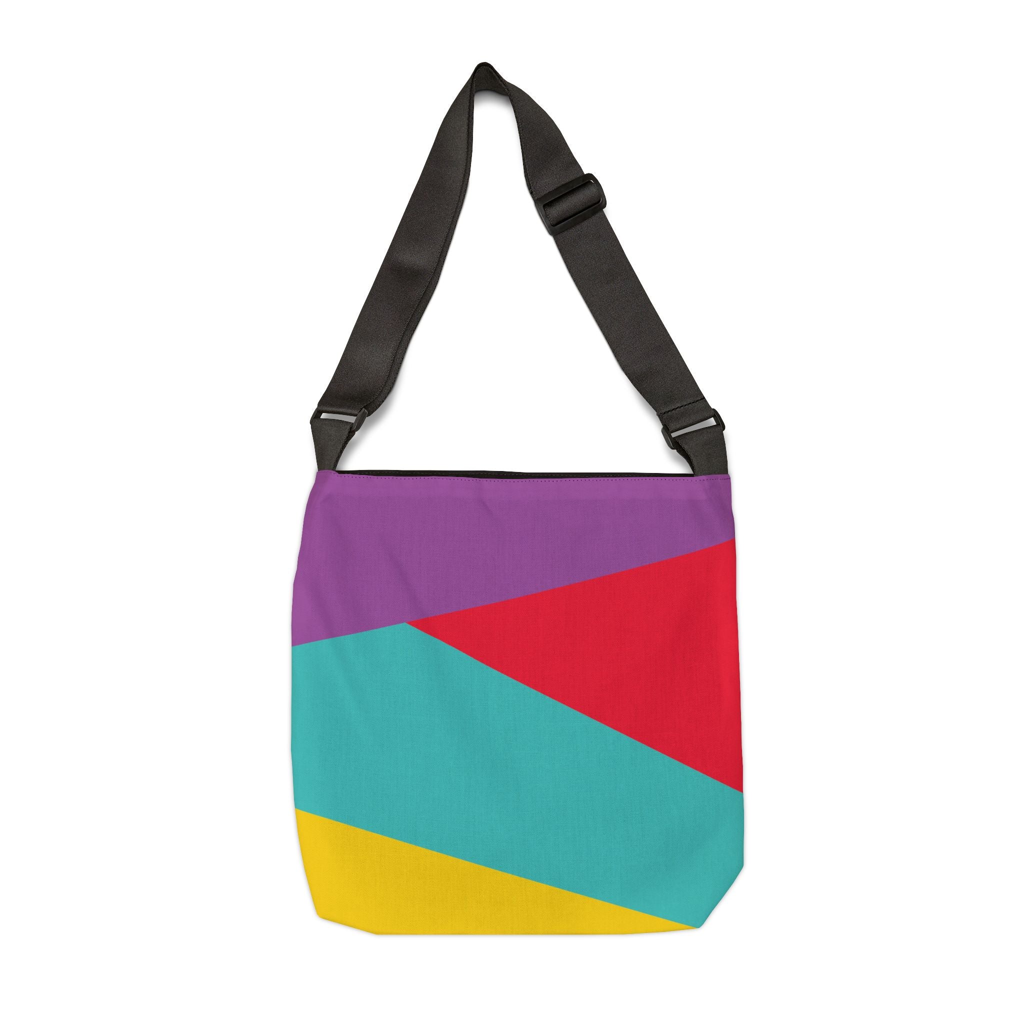 Colorblock Geometric Tote Bag — Adjustable Strap, Bright Abstract Pattern