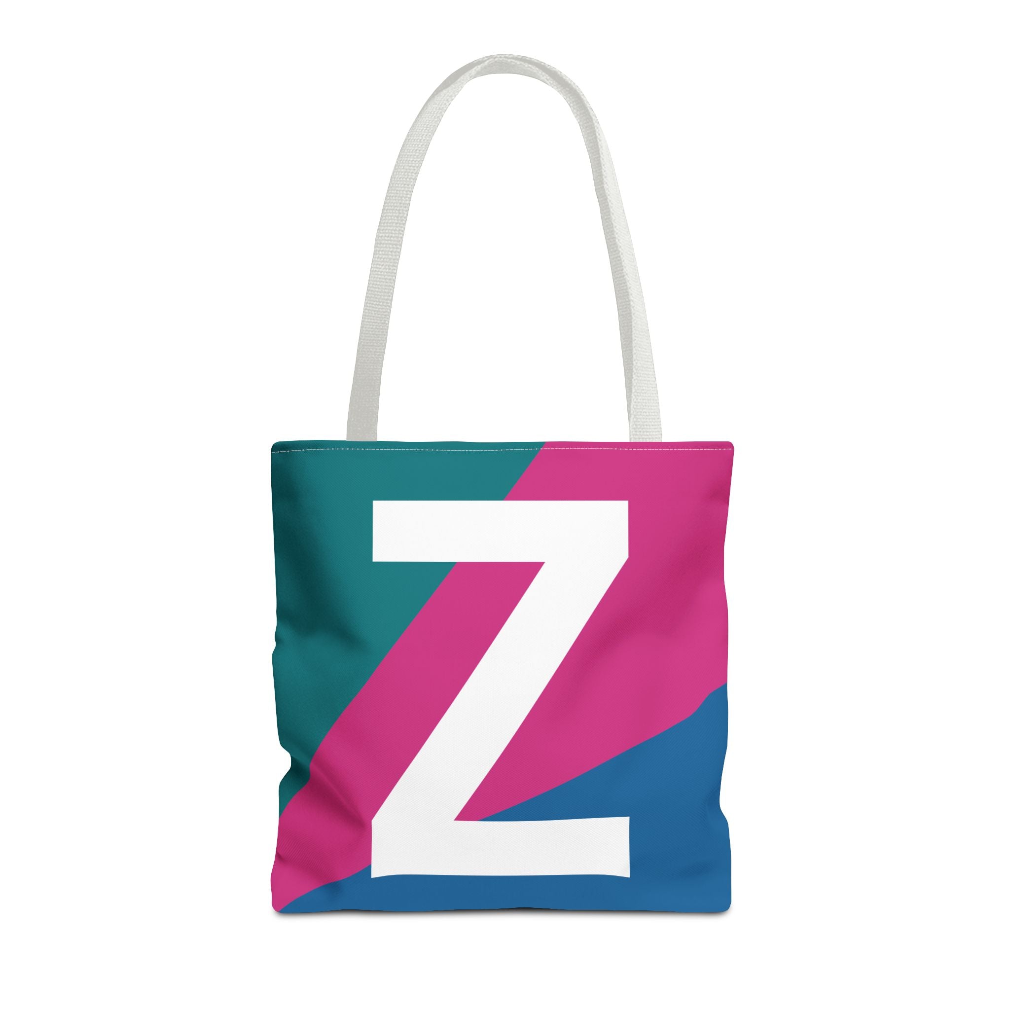 Monogram 'Z' Colorblock Tote Bag — Personalized Initial Z Shoulder Tote