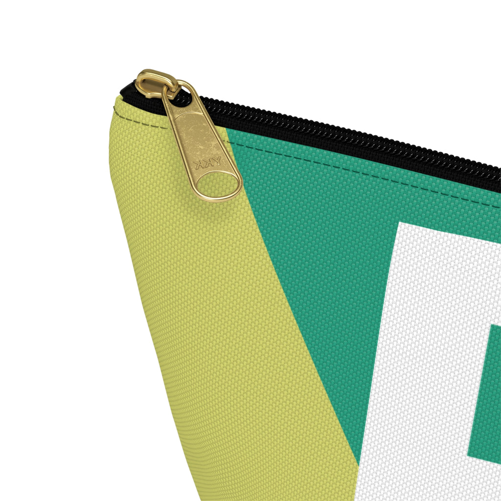Initials Colorblock Accessory Pouch — Monogram R T-Bottom Cosmetic Bag