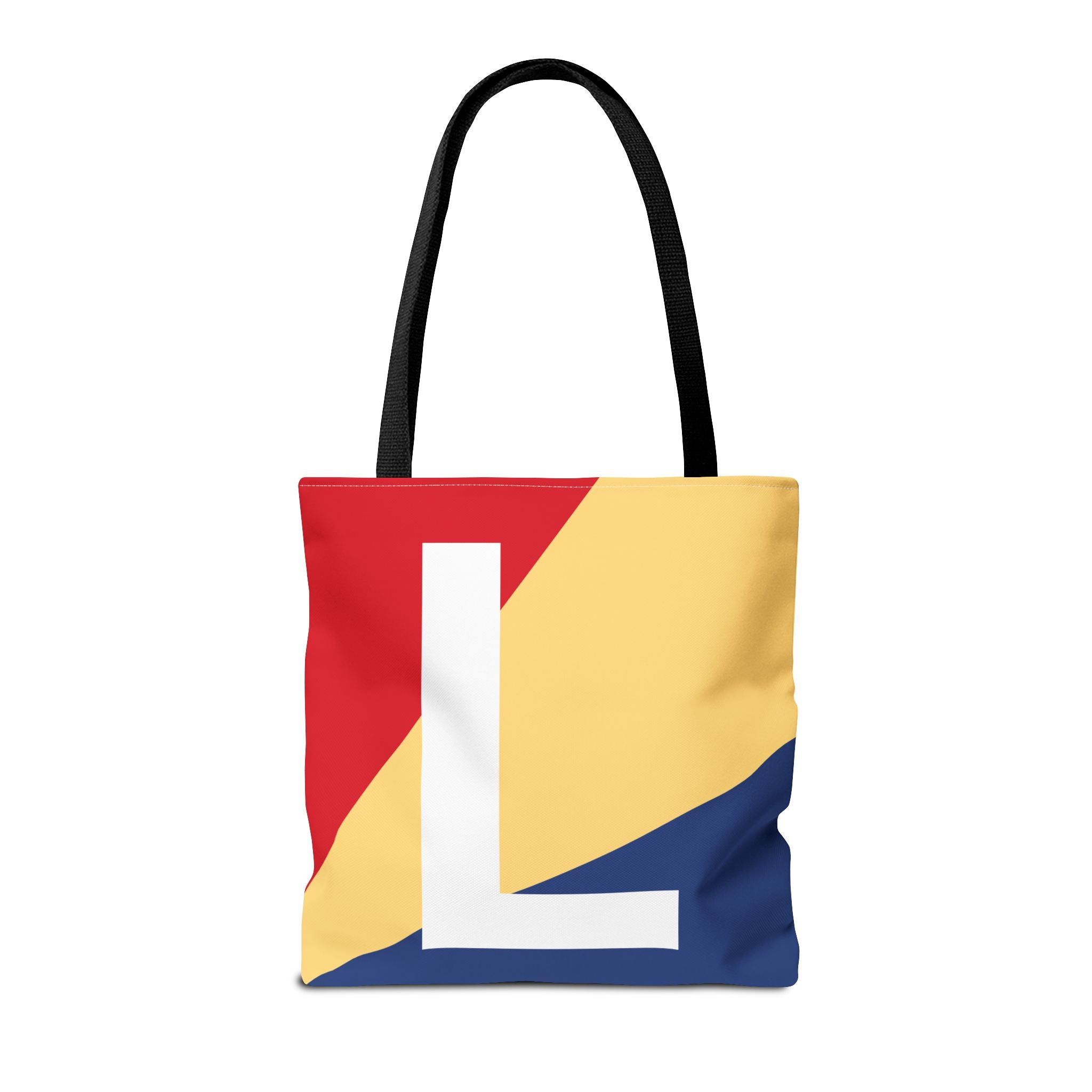 Monogram 'L' Colorblock Tote Bag — Personalized Initial L Shoulder Tote