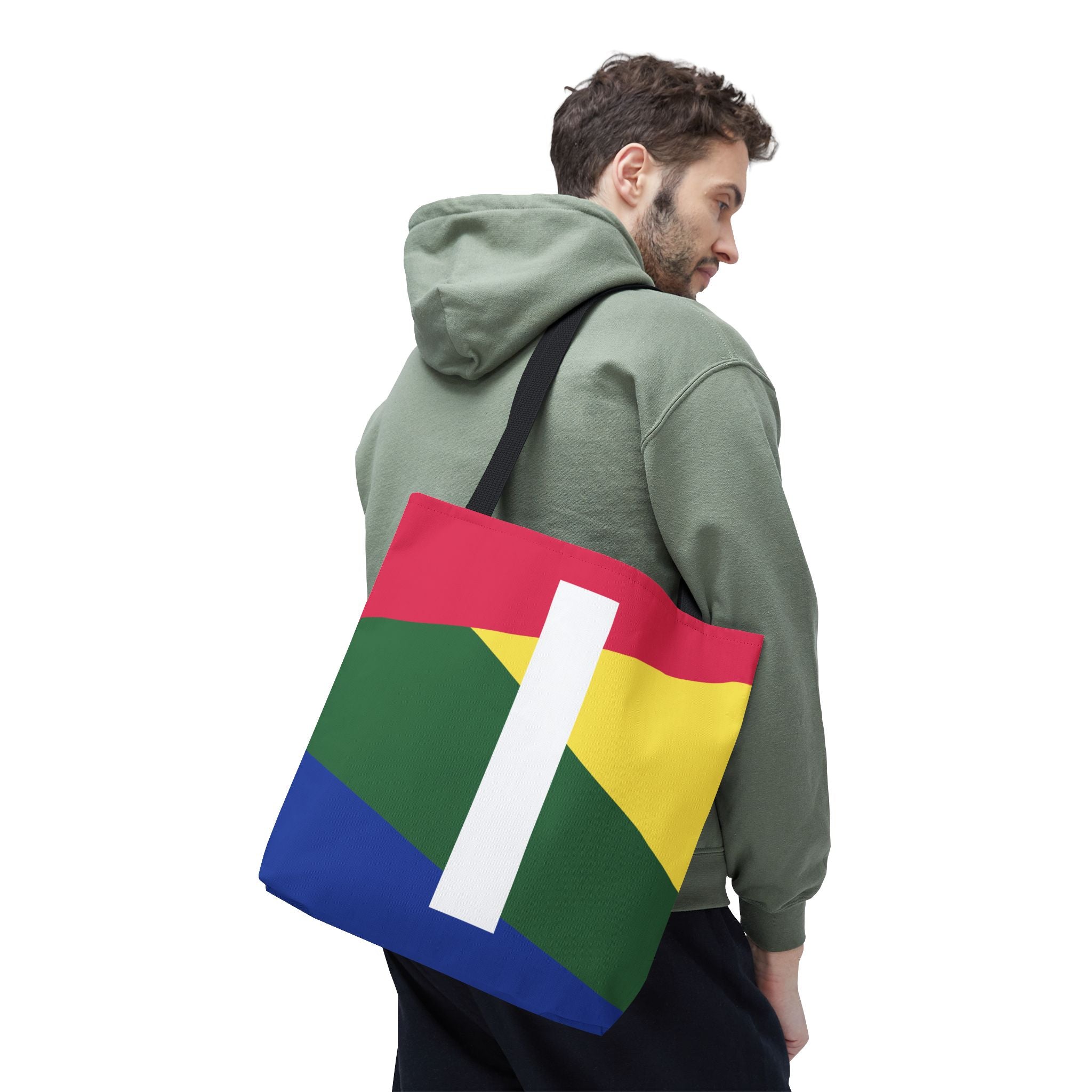 Monogram 'I' Colorblock Tote Bag — Personalized Initial I Shoulder Tote