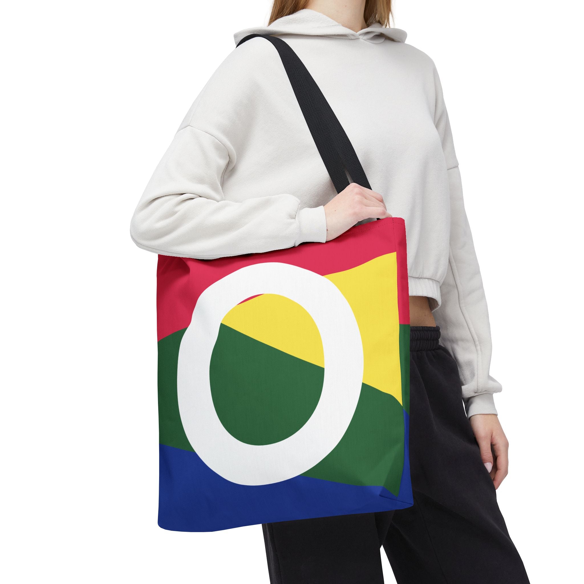 Monogram 'O' Colorblock Tote Bag — Personalized Initial O Shoulder Tote