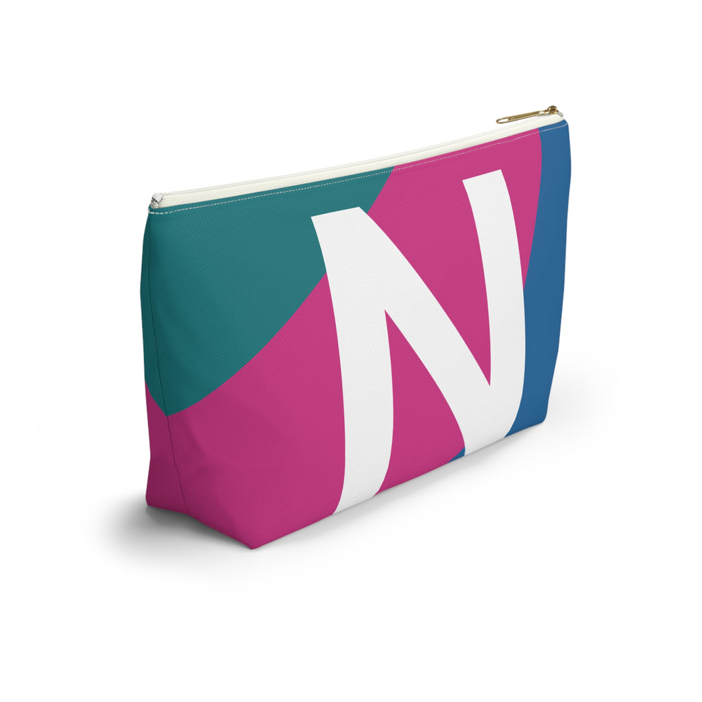 Initials Colorblock Accessory Pouch — Monogram N T-Bottom Cosmetic Bag