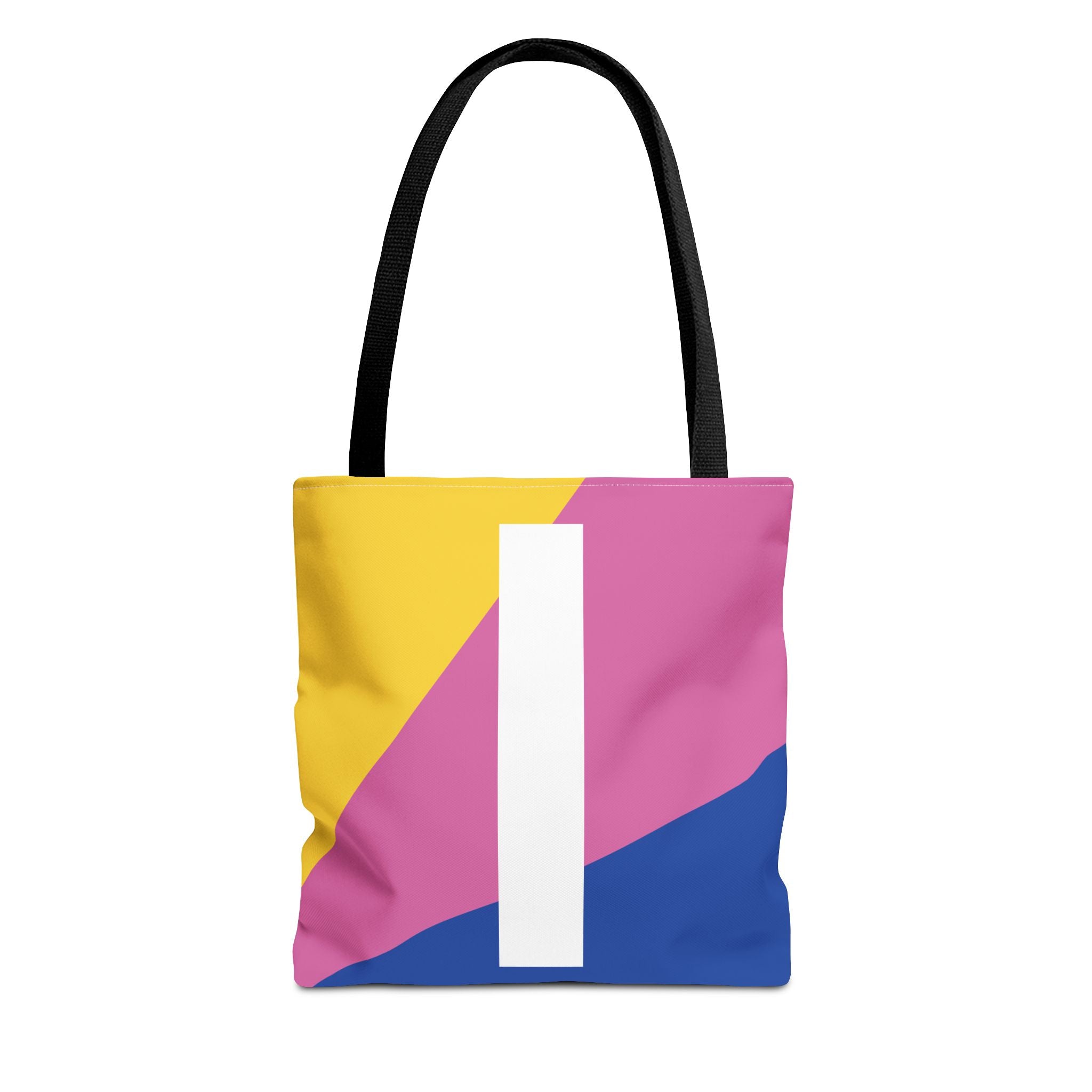Monogram 'I' Colorblock Tote Bag — Personalized Initial I Shoulder Tote