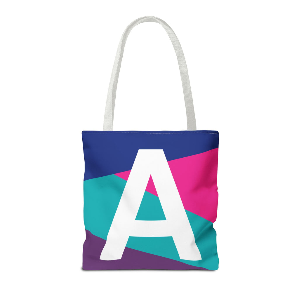 Monogram 'A' Colorblock Tote Bag — Personalized Initial A Shoulder Tote