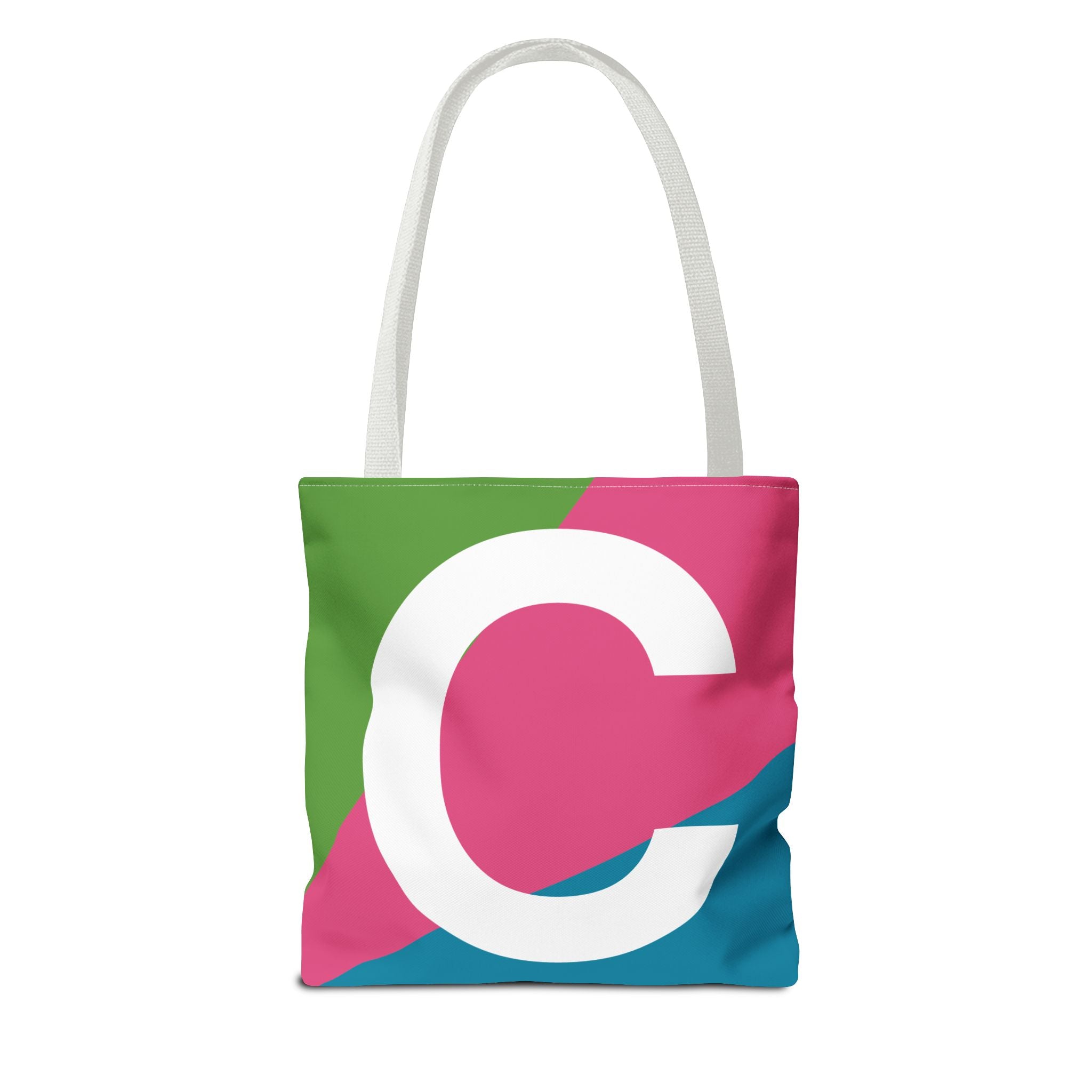 Monogram 'C' Colorblock Tote Bag — Personalized Initial C Shoulder Tote